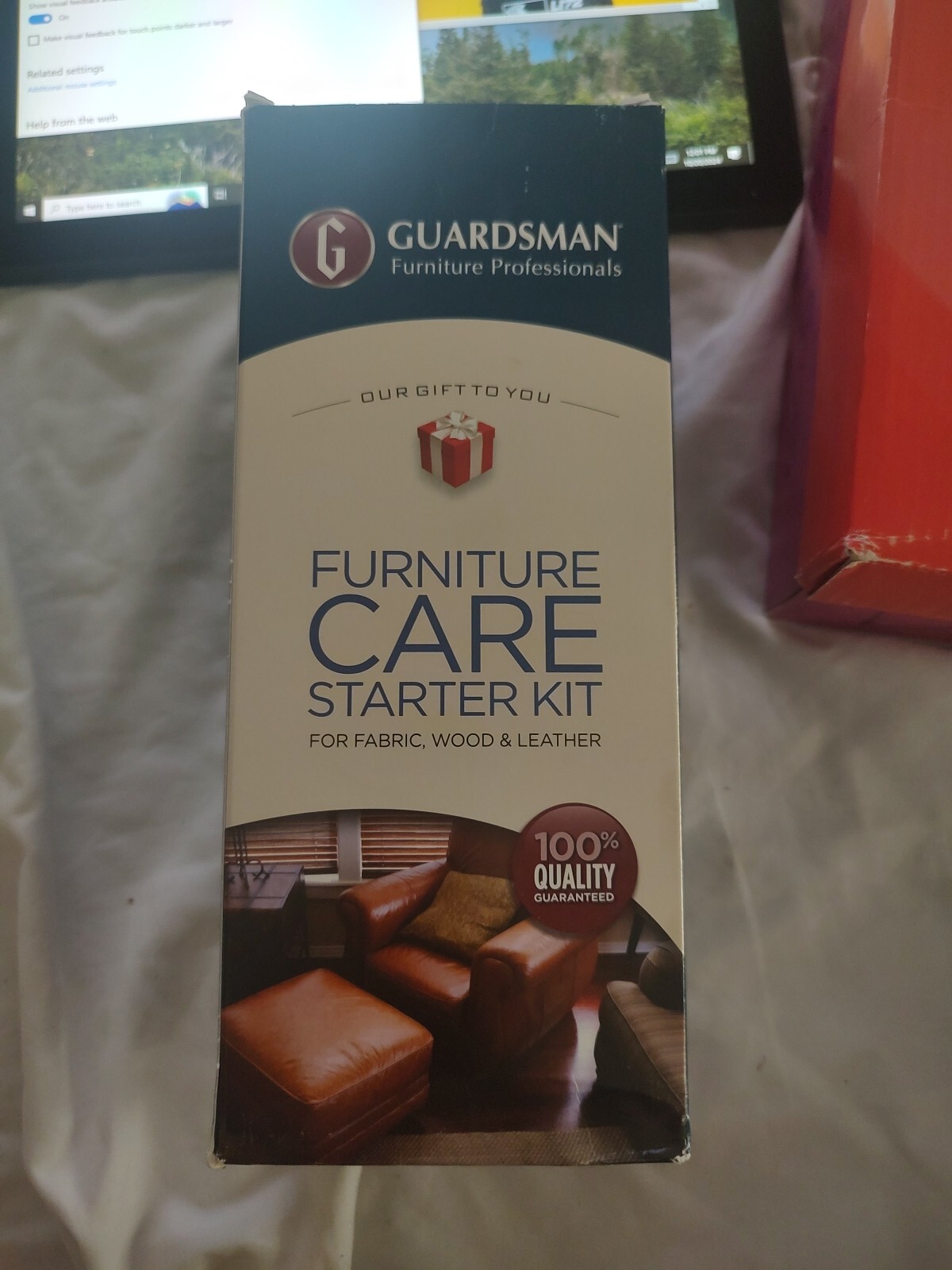 Guardsman Furniture Care Kit For Fabric Leather Wood In Original Box Wipes Cloth