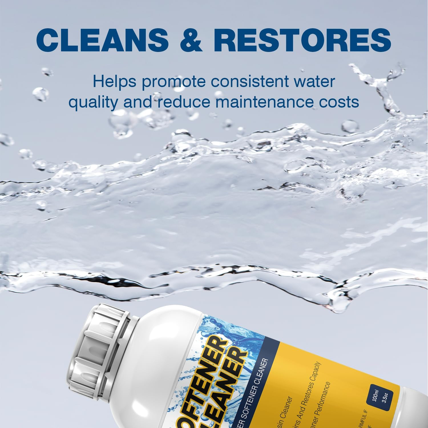 4-Pack Liquid Water Softener Cleaner, Water Softener Cleaner Solution Universal