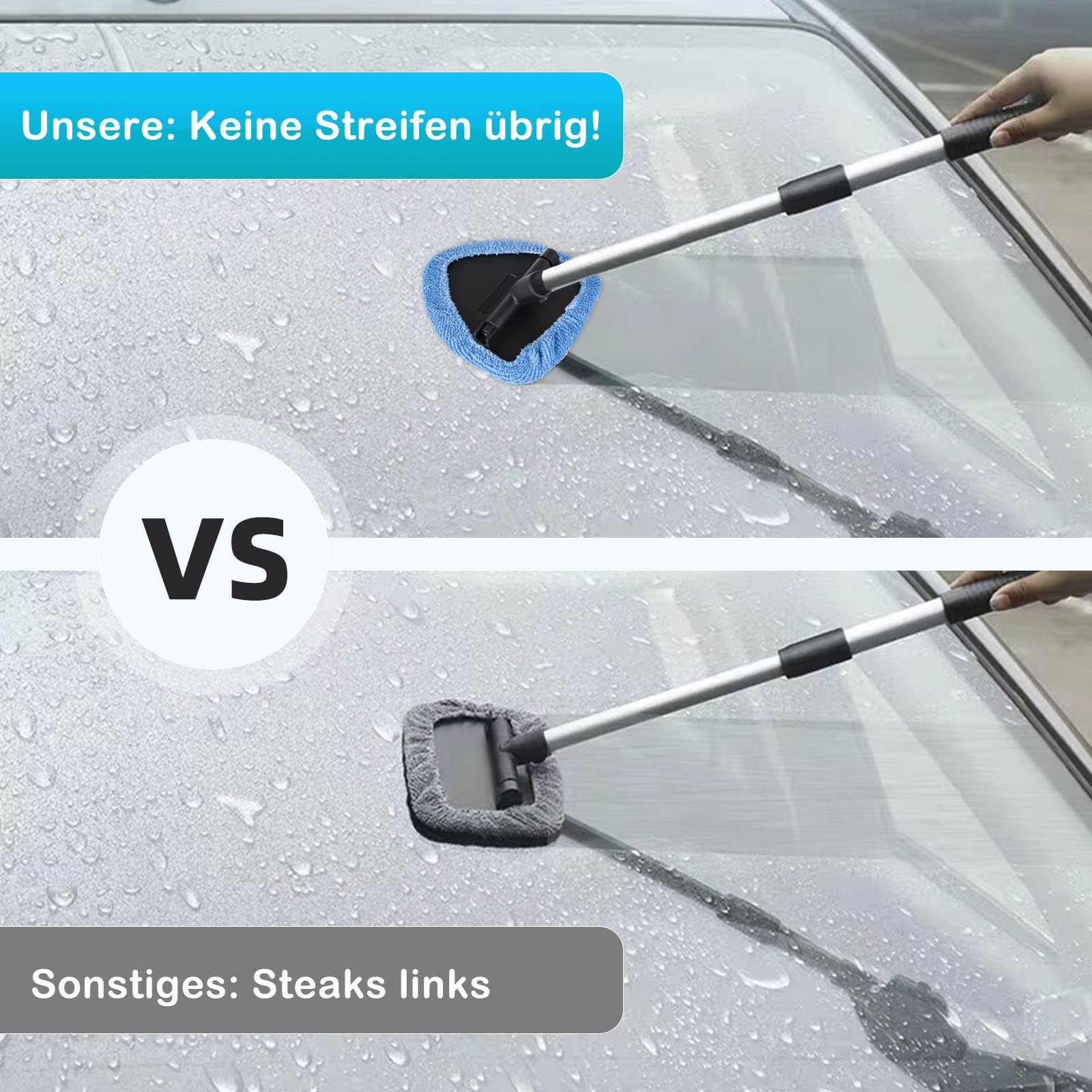 deuvuo 18 Pcs Windshield Cleaning Tool, Expandable Car Window Cleaner with 12