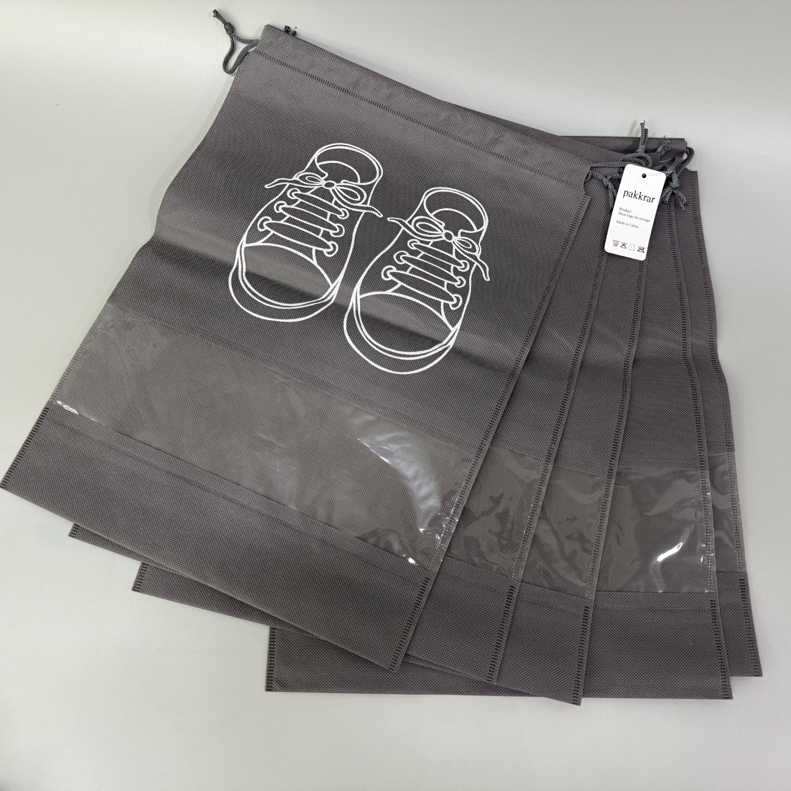 pakkrar Shoe Bags for Storage, Portable Non-Woven Shoe Organizers Storage Bags