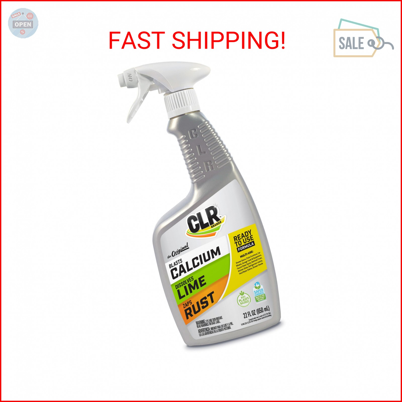 CLR Brands® Lime & Rust Remover, Blasts Calcium, Dissolves Lime, Zaps Stubborn R