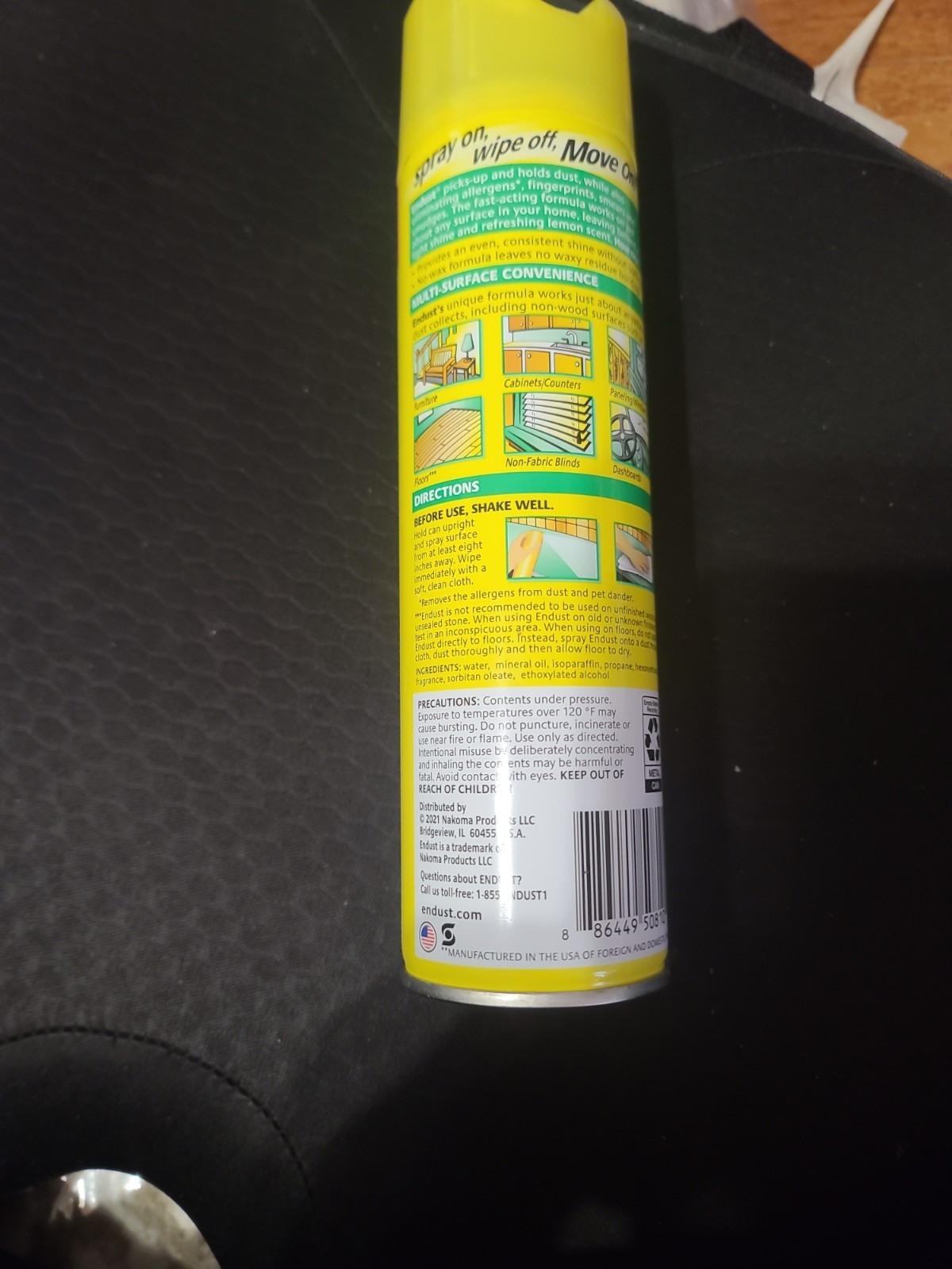 Endust® Multi-Surface Dusting and Cleaning Spray, Lemon Zest, Aerosol, 12.5 oz.