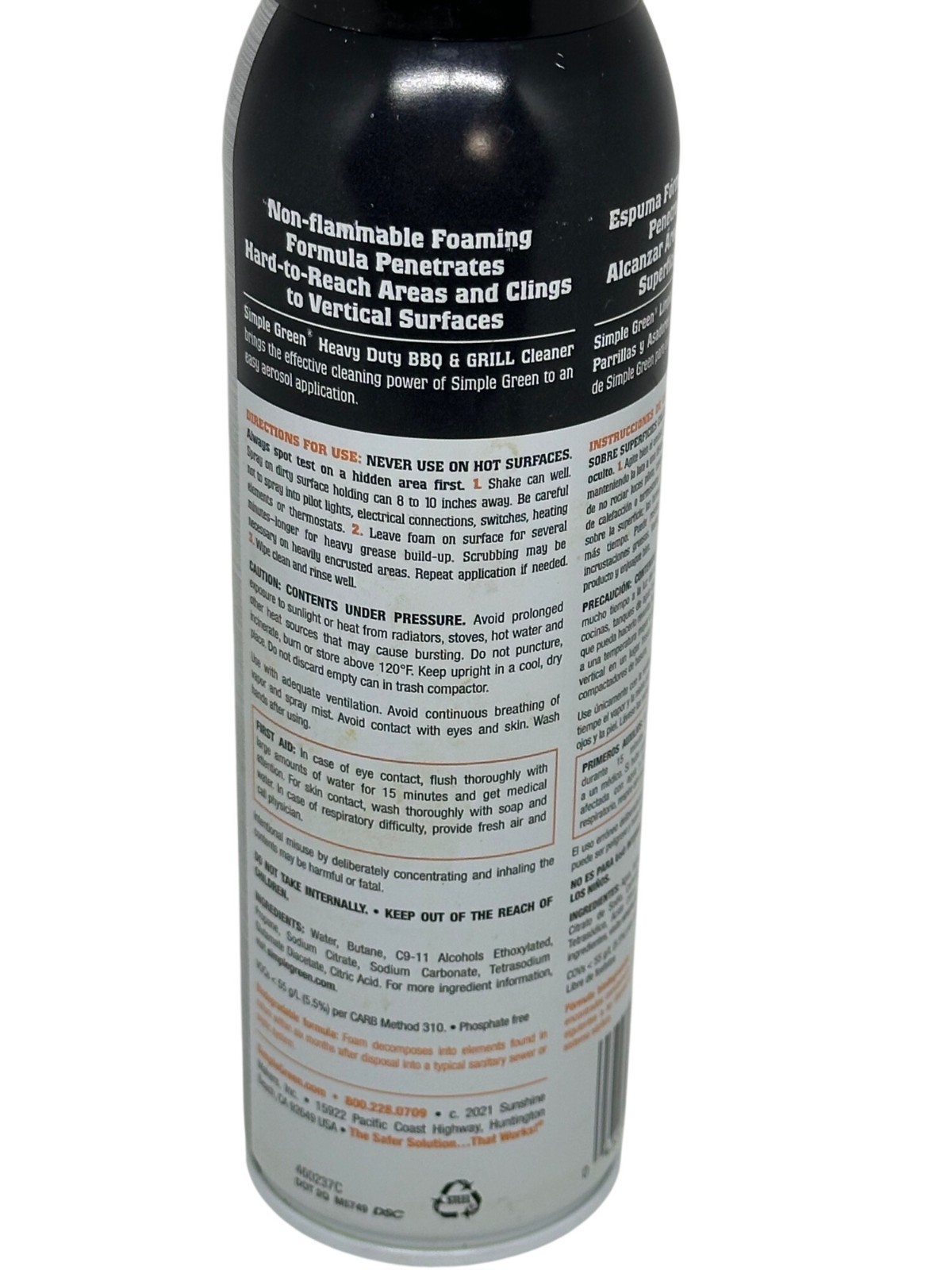 Simple Green Heavy-Duty BBQ Grill Cleaner Aerosol Unscented Grease Remover Spray