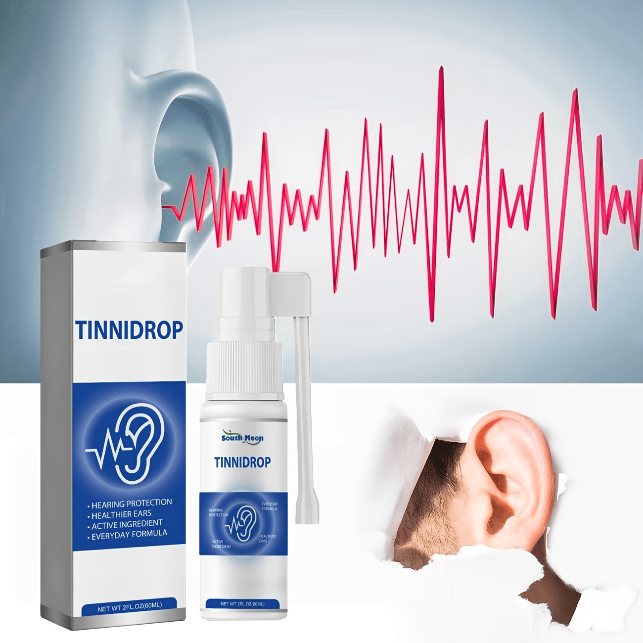 1/2/3 Pack Ear Care Spray Gentle Formula, Tinnitus Treatments Ear Spray 60ml