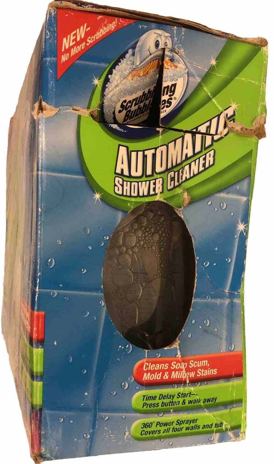1) Scrubbing Bubbles Automatic Shower Cleaner Dual Kit w/ 2 Refills Box Damaged