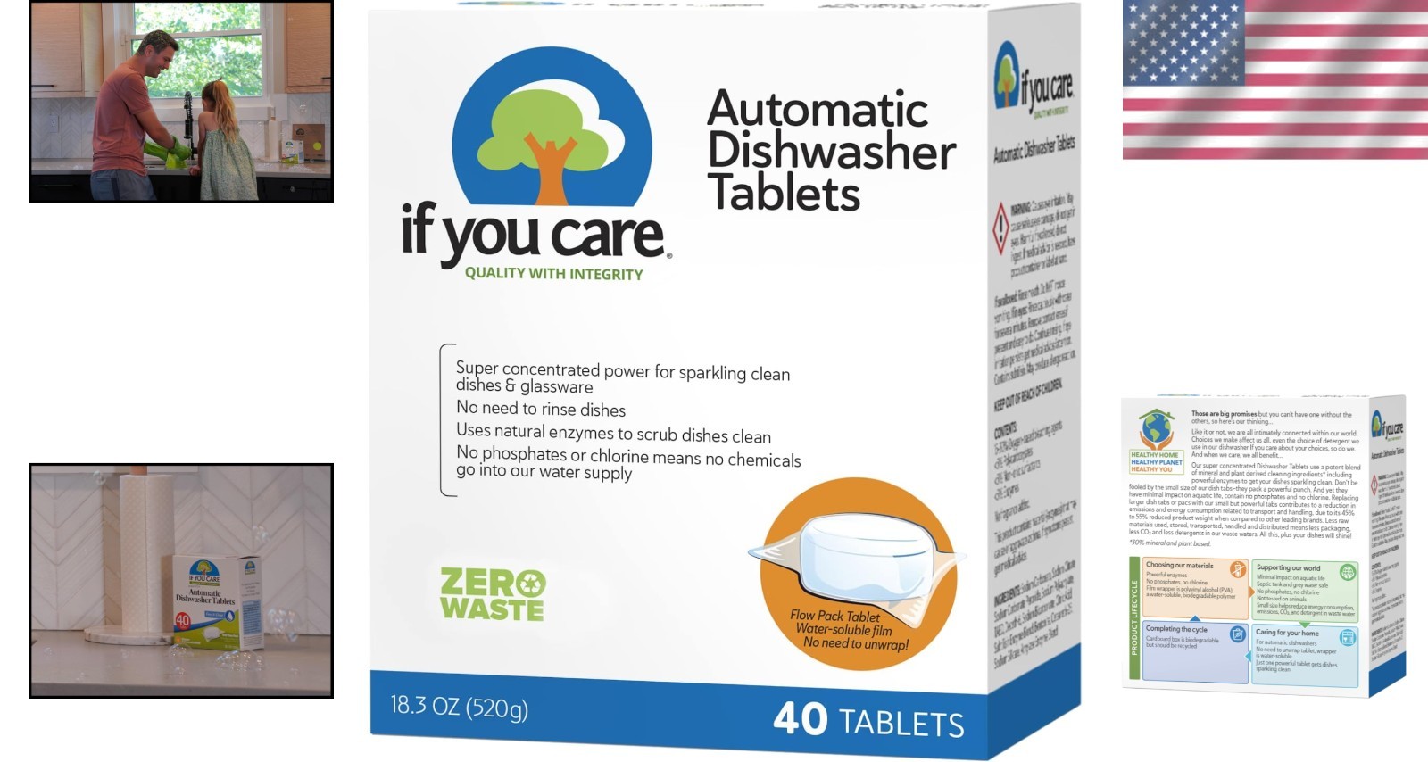 Natural 40 Count Dishwasher Tablets – Sparkling Clean with Reduced Emissions