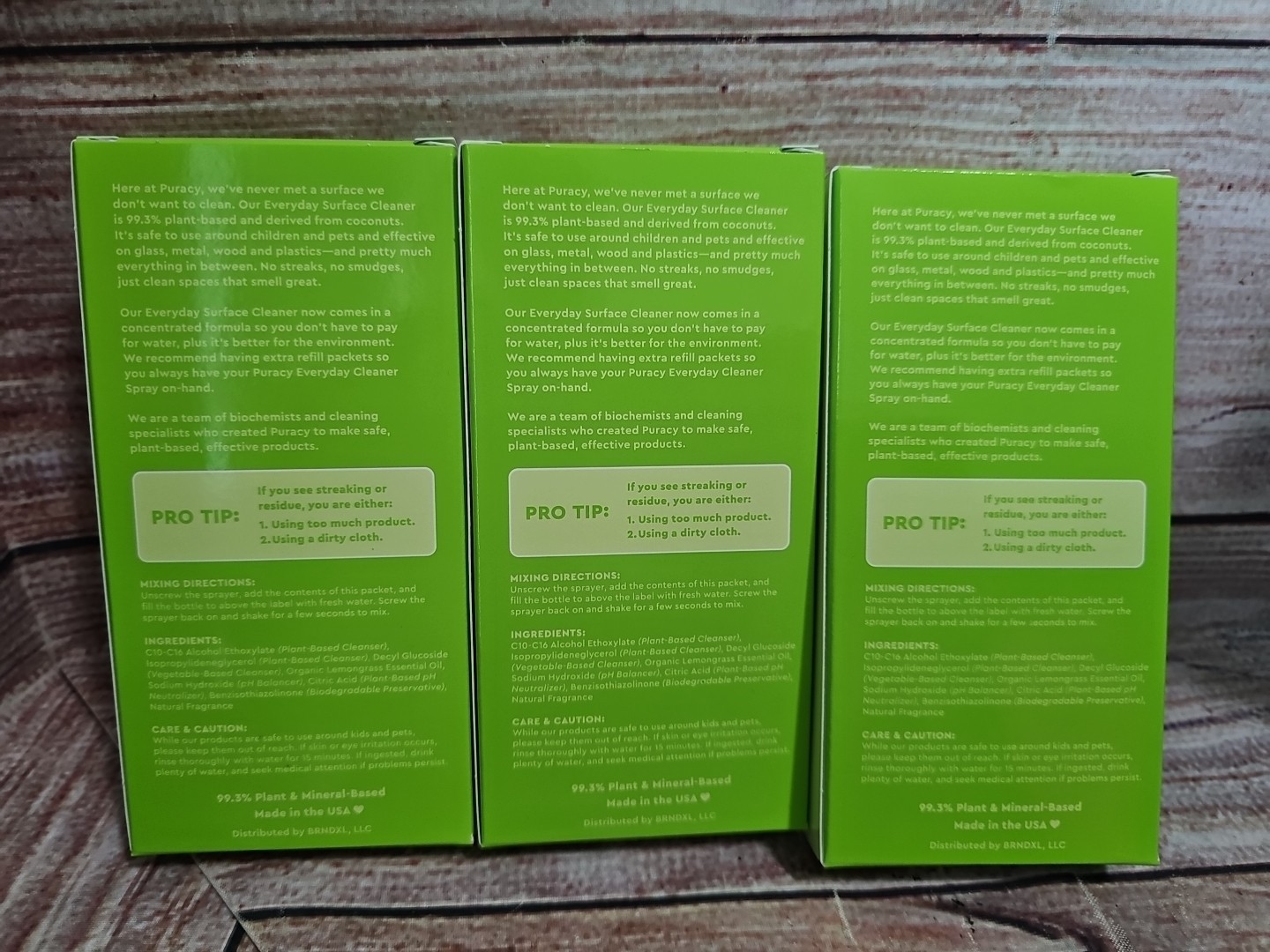 3x Puracy Plant Based Surface Cleaner Concentrated Refill Packets