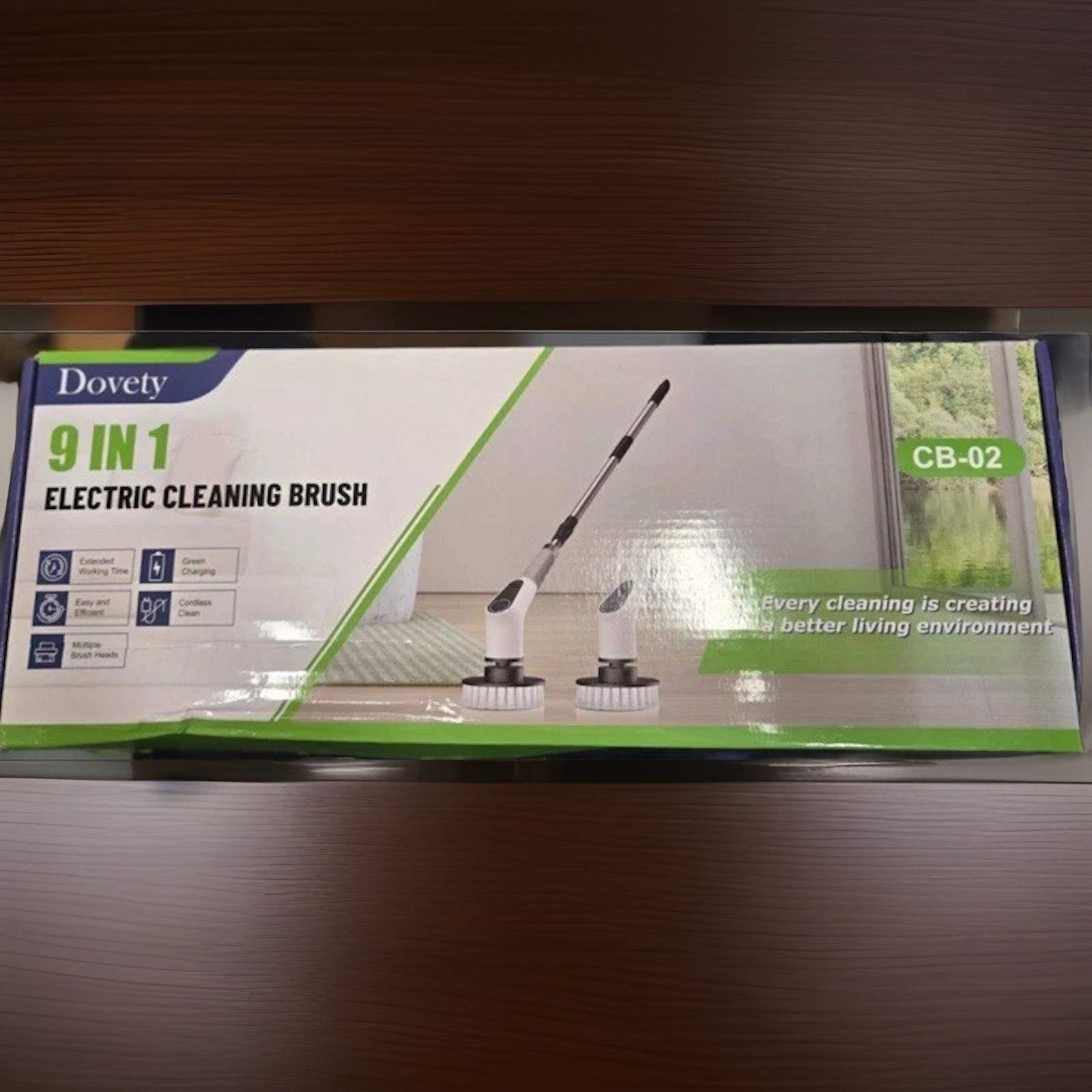 Dovety 9 In 1 Electric Spin Scrubber Cordless Cleaning Brush Scrubber CB-02 NEW
