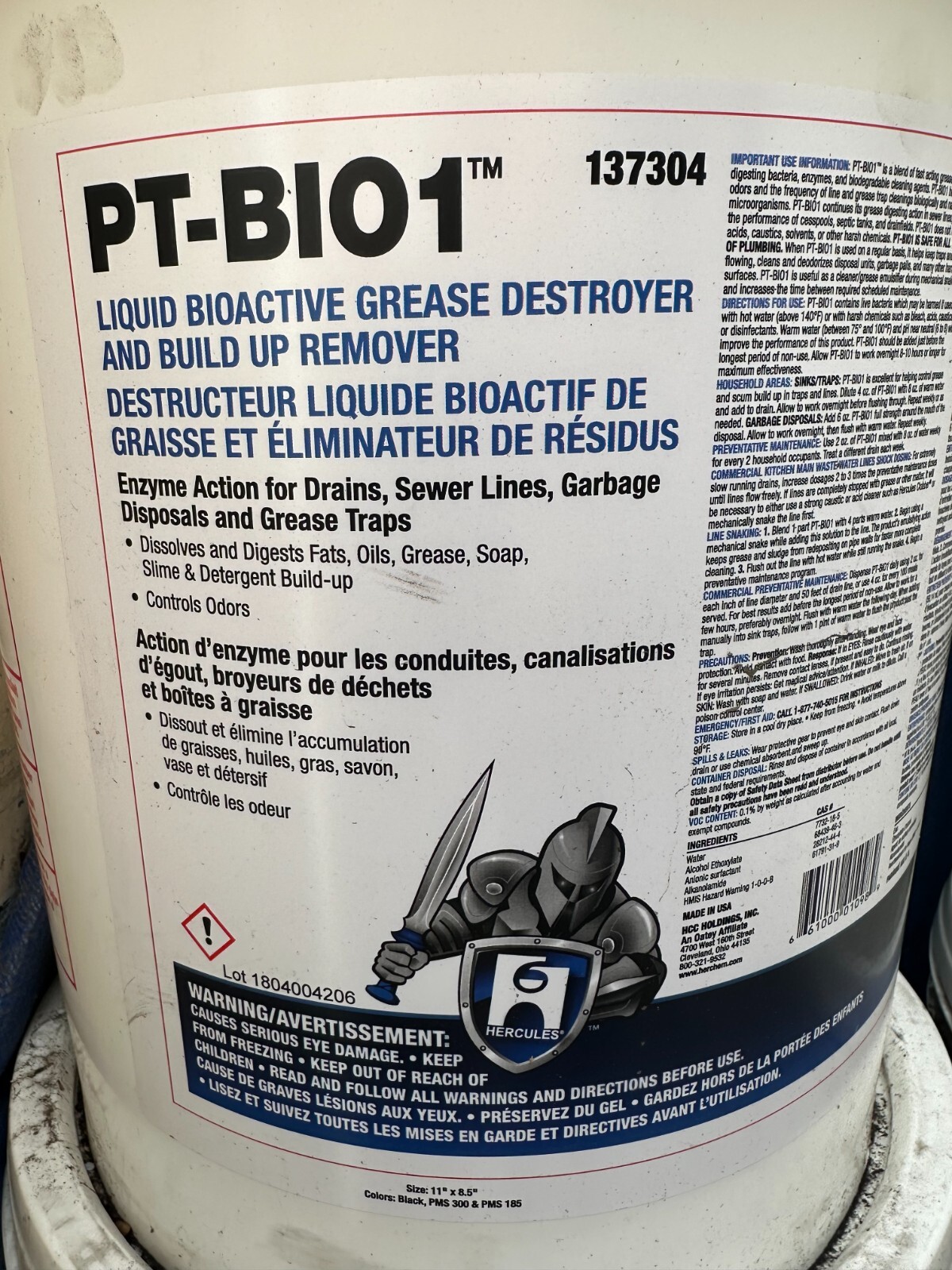 640 oz. Cloroben PT-BIO1 Liquid Bioactive Grease Destroyer & Build Up Remover