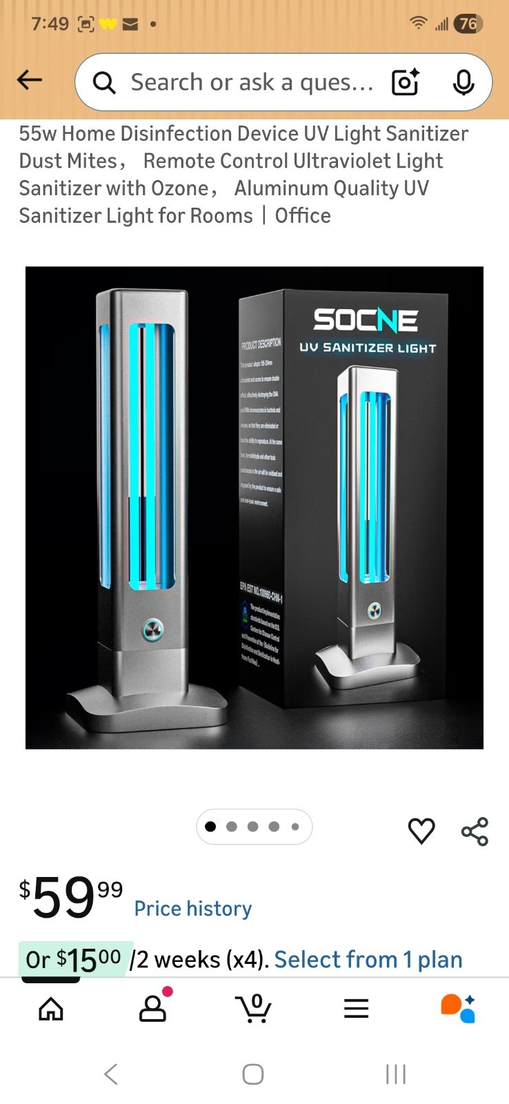 Socne UV Sanitizer Light