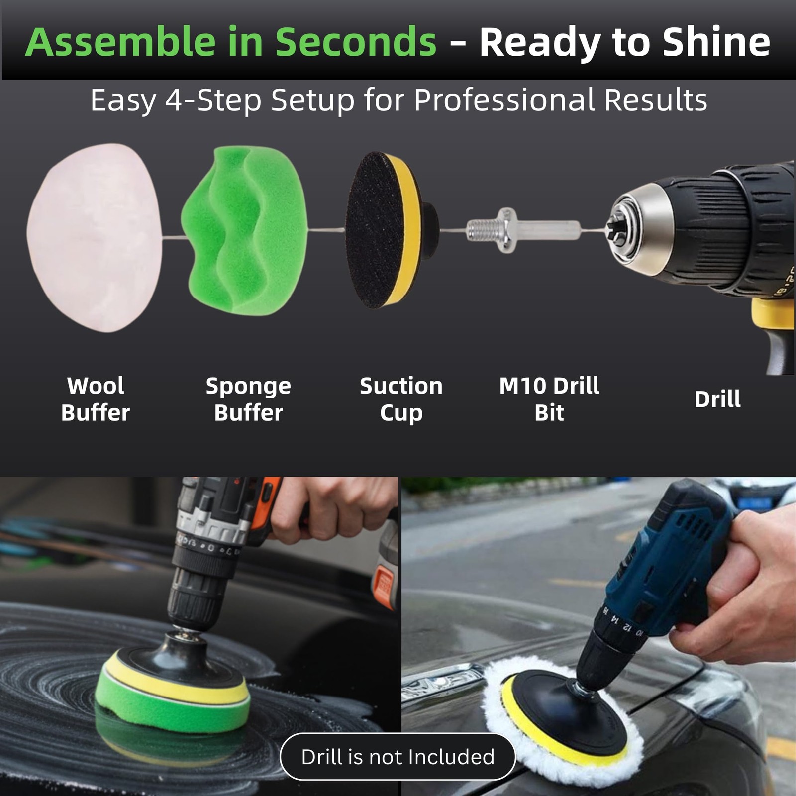 26Pcs Car Detailing Kit – Car Cleaning Kit, Drill Brush for Car Seats Detaili…