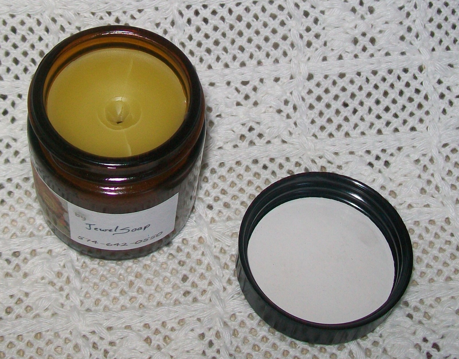 All natural wood furniture polish-1.5 oz. jar, by Jewel Soap-beeswax & olive oil