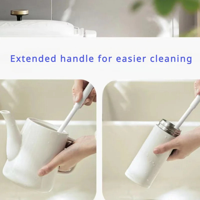Foldable 360 degree silicone brush long handle reusable for bottles cups