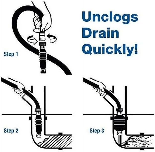 Drain King – 186: Efficient Water-Powered Drain Cleaner for All Sizes (1.5-3 in)