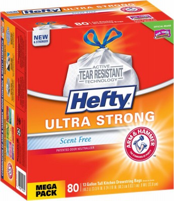 Ultra Strong Tall Kitchen Trash Bags, 13 Gallon, 80-Ct. – E88358