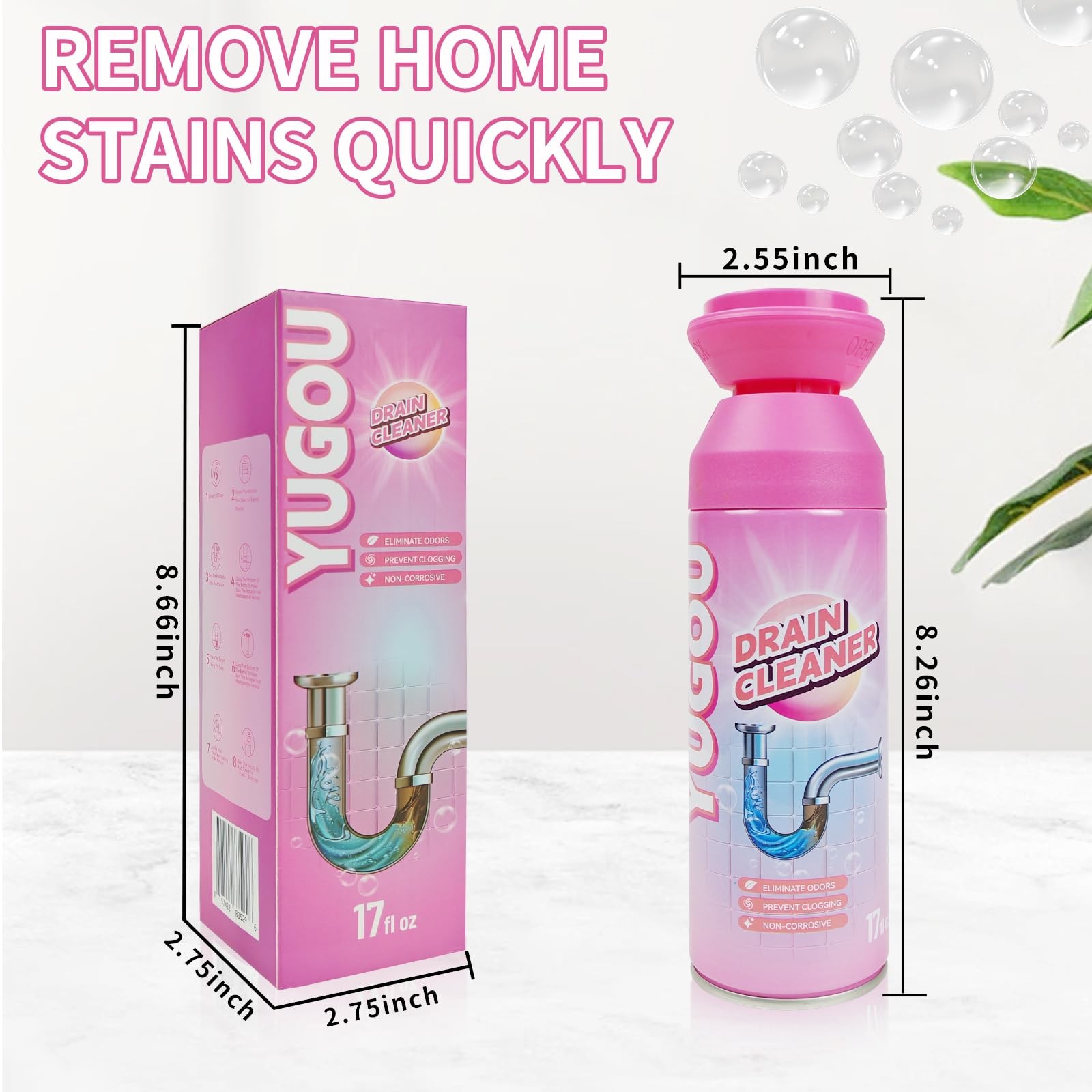 Foaming Drain Cleaner, Sink Cleaner and Deodorizer, Drain Clog for Kitchen Si…