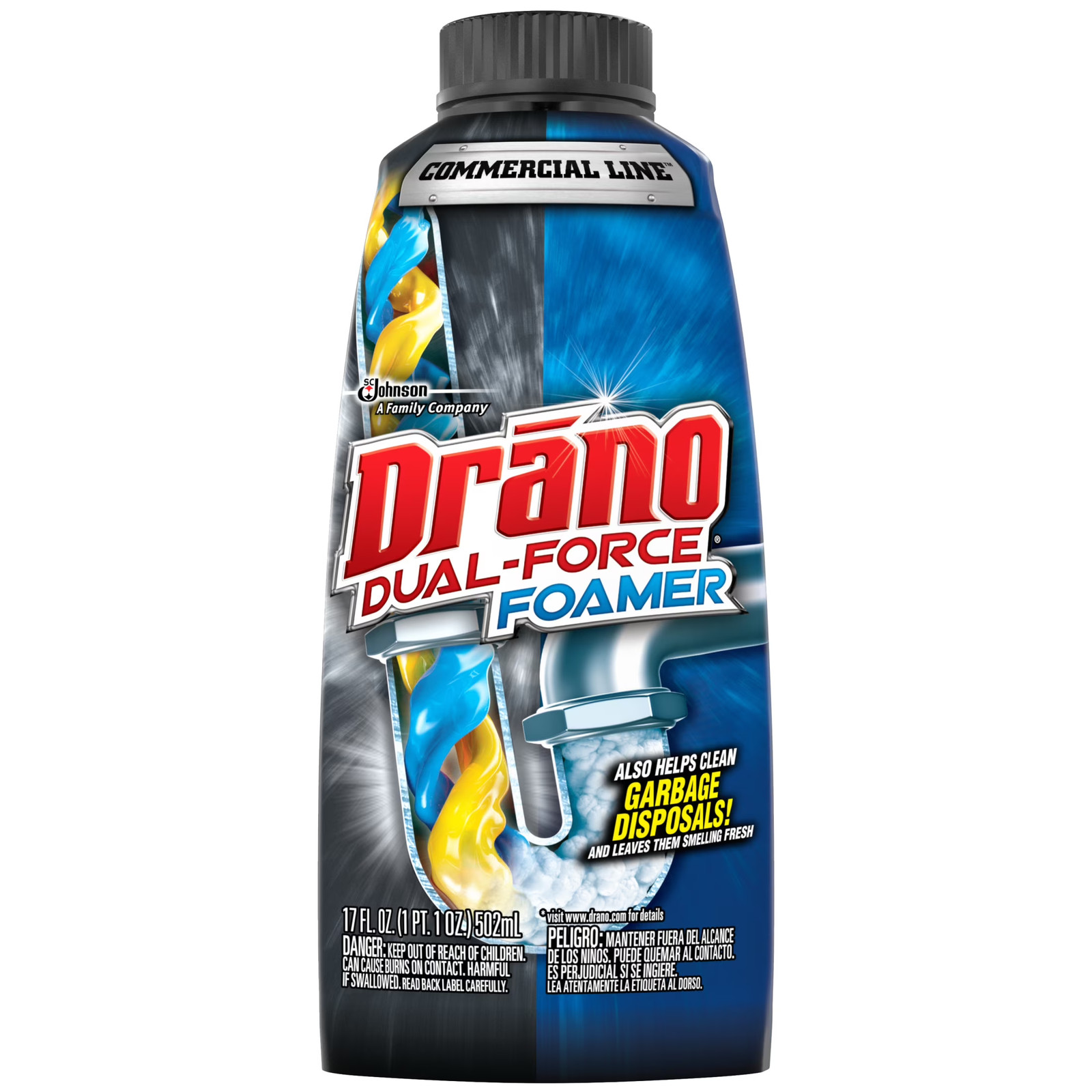 Dual-Force Foamer, Hair and Drain Clog Remover, Commercial Line, 17 fl oz