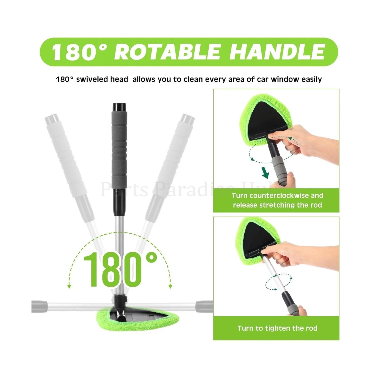 Cleaning Tool Kit Windshield Car Window Glass Wiper Cleaner Brush Pad Extendable