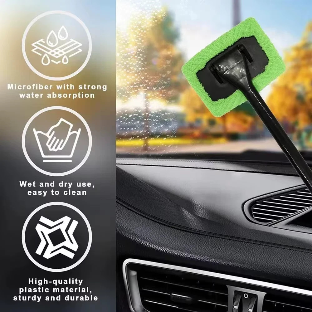 Car Window Cleaner Brush Kit Windshield Cleaning Tool Inside Interior Auto Wiper