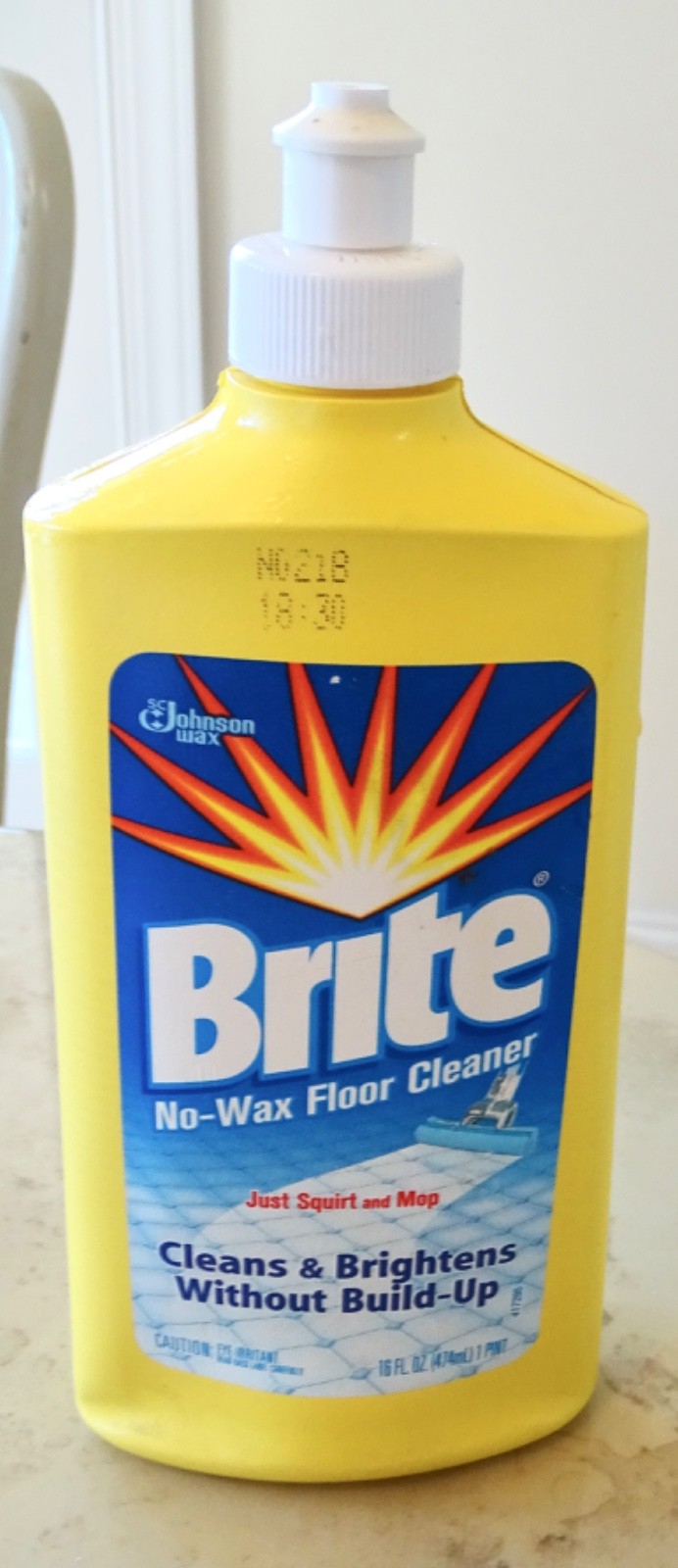 BRITE No Wax Floor Cleaner 16 oz New