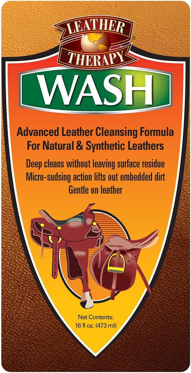 Wash, Premium Cleaner & Moisturizer for Natural and Synthetic Leather, 16Oz