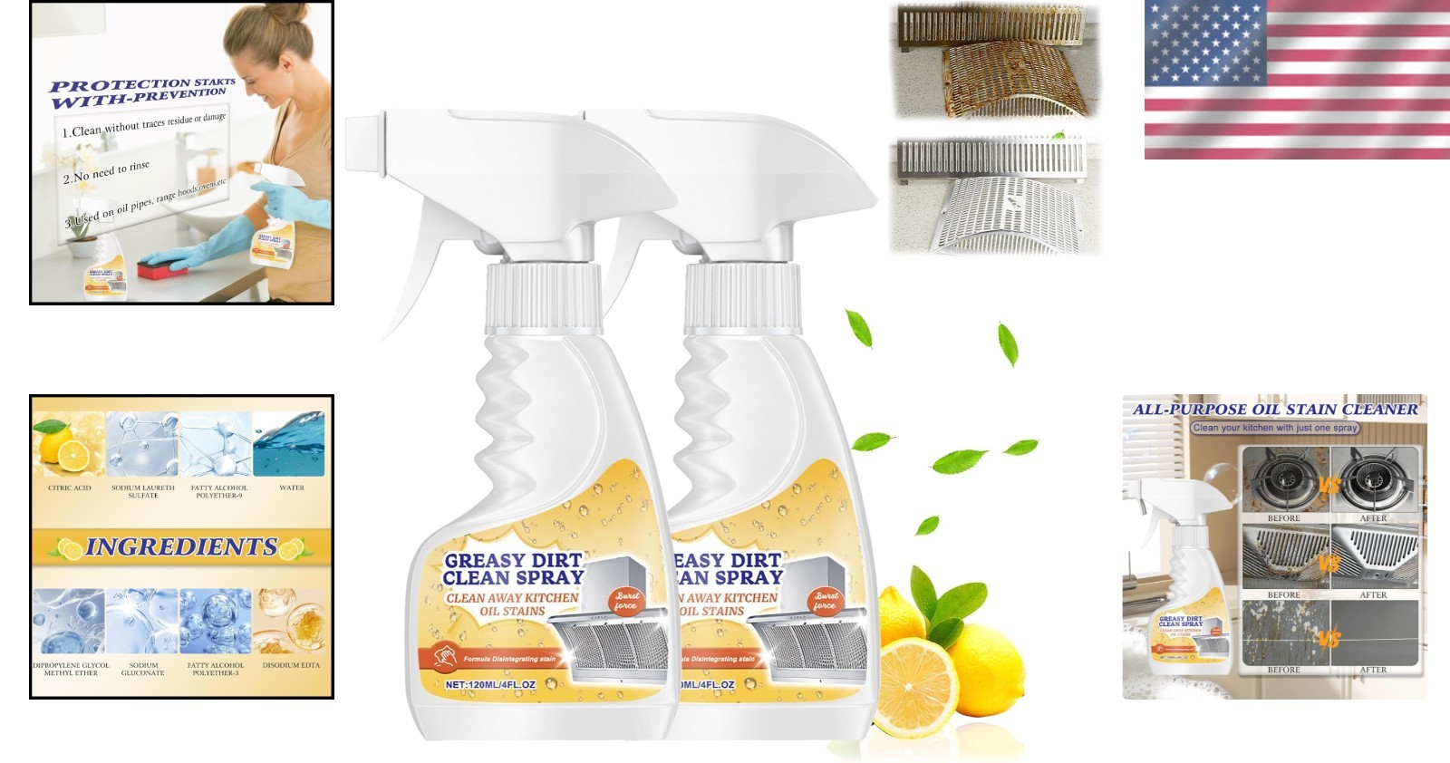 2Pcs Alien Multi-Purpose Stain Remover, All Purpose Cleaner Spray, Powerful Clea