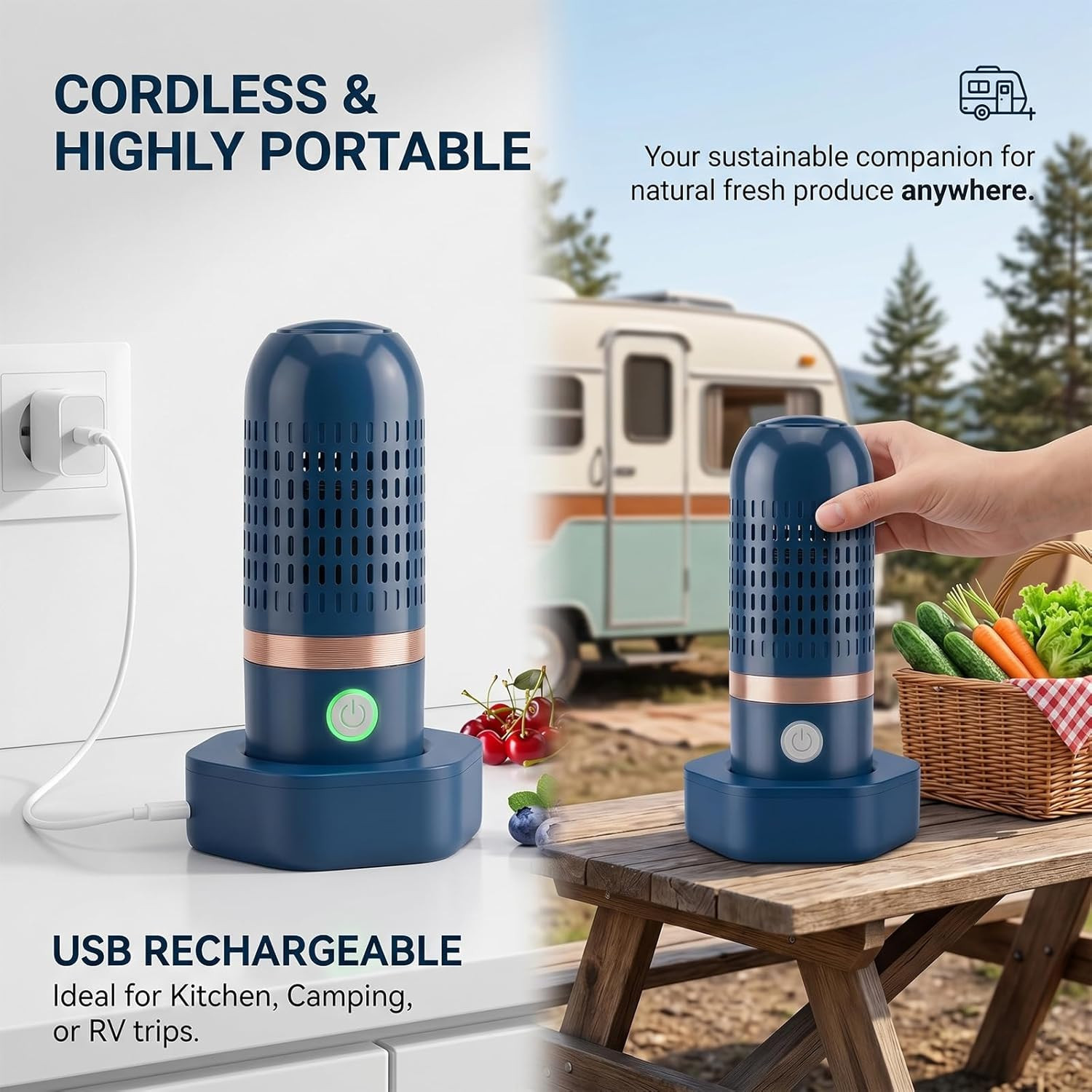 Pure Pod Vegetable Cleaner – Wireless Rechargeable Fruit and Produce Washing Mac
