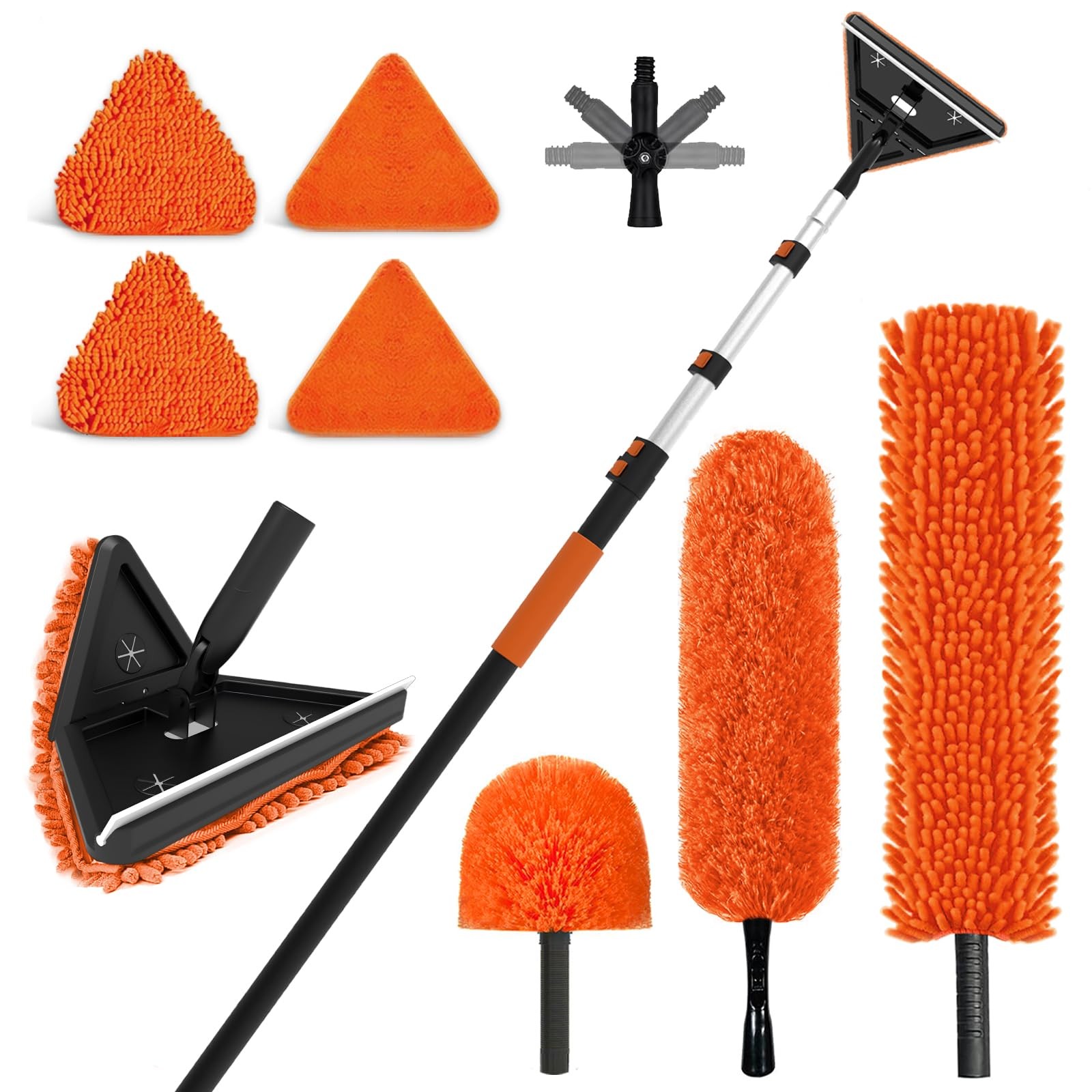 26FT Reach Duster Cleaner Kit, Dusters for Cleaning with Extension Pole, Base…