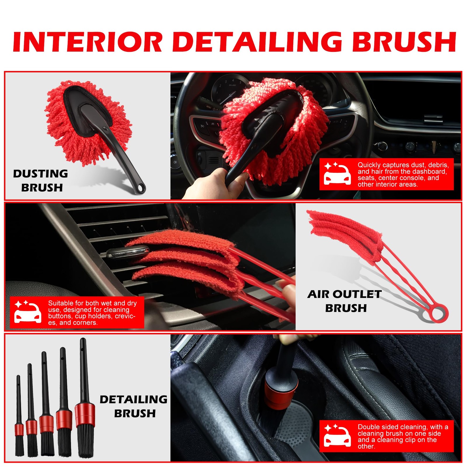 25Pcs Car Detailing Kit with Drill Brushes, Car Cleaning Kit for Interior Ext…