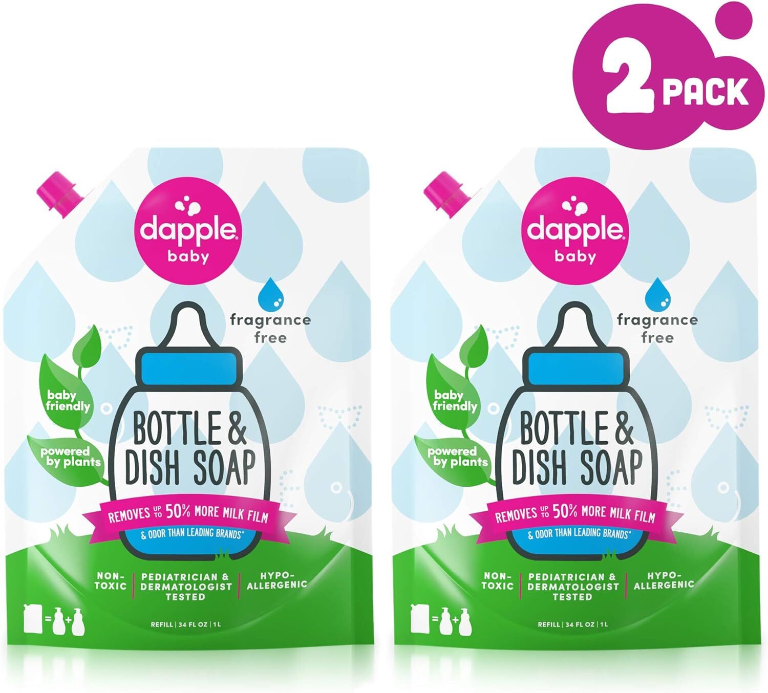 Jabon Liquido Para Platos Para Bebes, Biberones Y Platos Hipoalergenico A Base