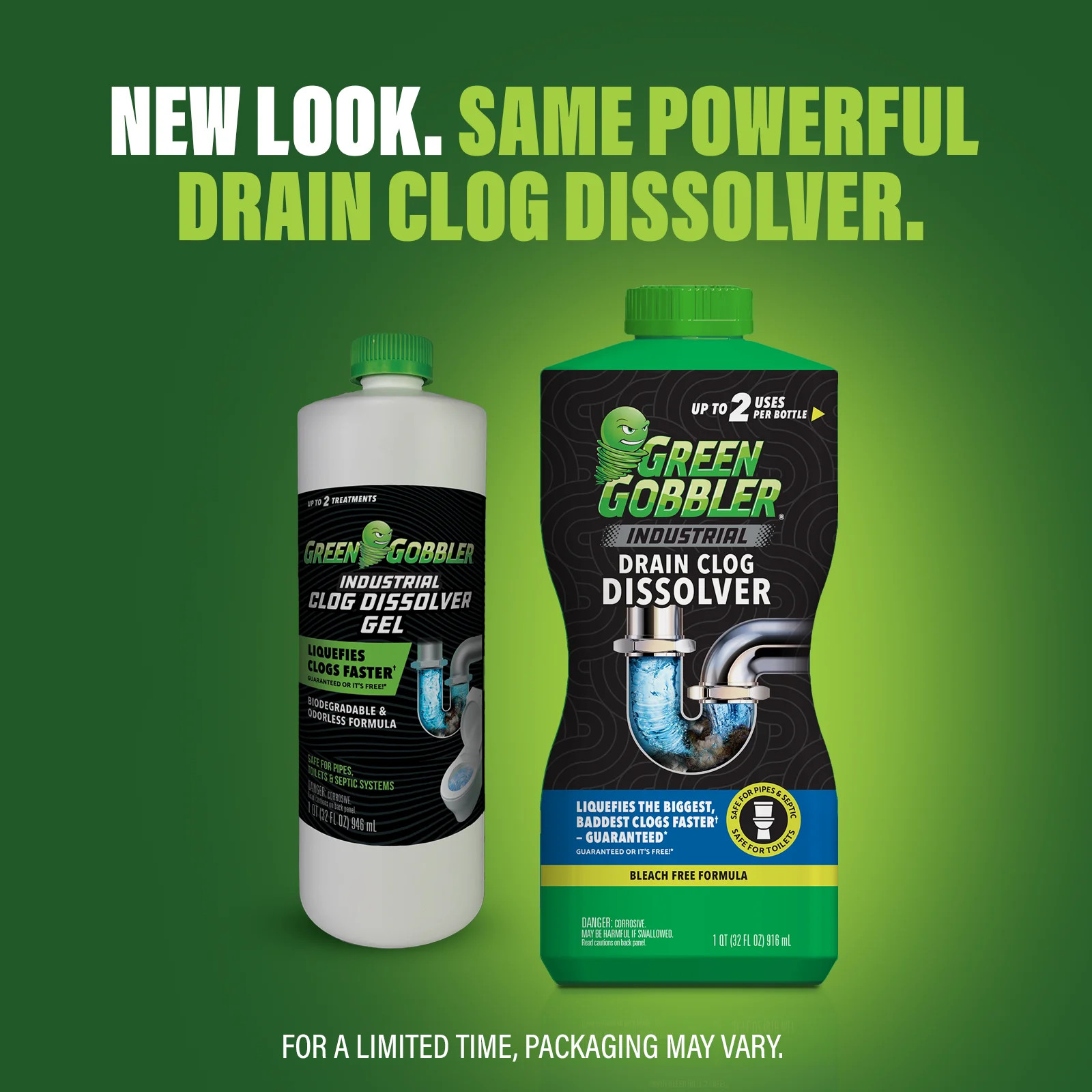 Green Gobbler Pro-Power Grease and Hair Clog Remover & Drain Opener Industrial