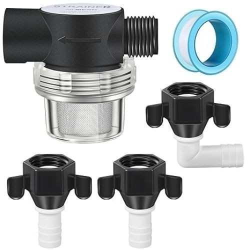 RV Water Pump Strainer Filter, 1/2″ Twist On Pipe Strainer, 1/2″ x 14 NPT x 1/2