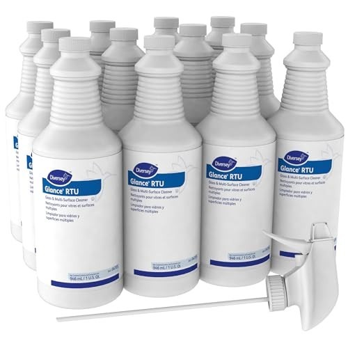Multi-Surface & Glass Cleaner 32 oz, 12 Pack – Streak-Free Shine, Powerful Formu