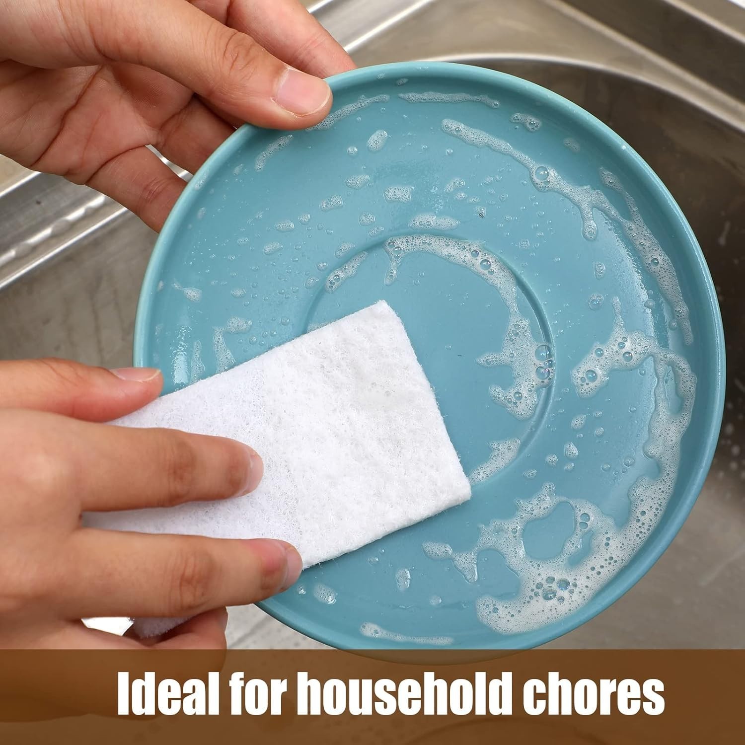 20 Non-Scratch White Scouring Pads – Reusable Multipurpose Cleaning Sponges