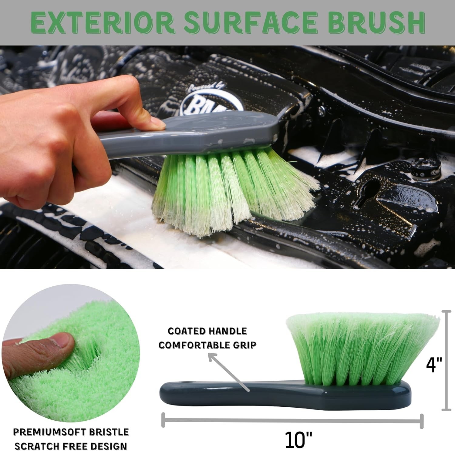 7PACK Car Engine Bay Details Cleaning Kit, Soft-Bristled Engine Surface Brush,Lo