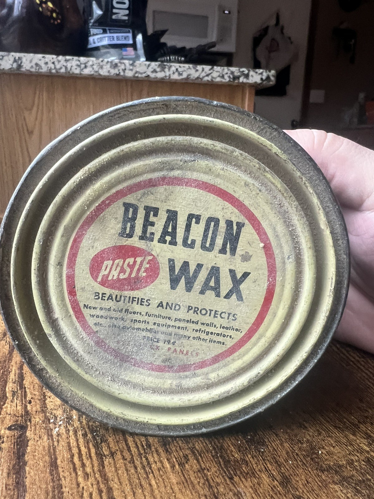 VTG BEACON Paste Wax 16 oz Tin Boston, Mass. USA