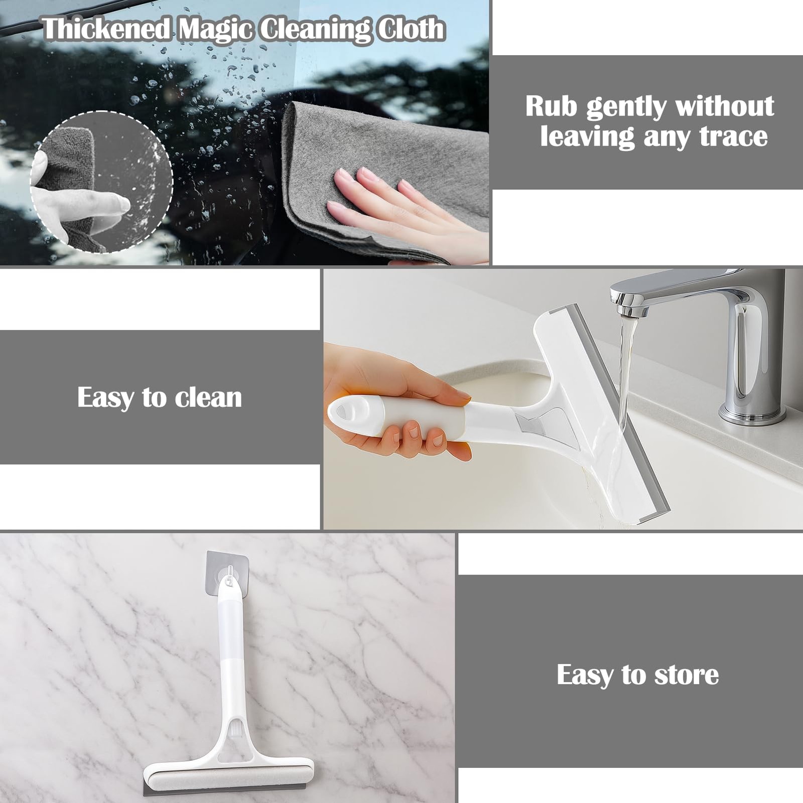 Window Cleaner Tool Kit,2026 3 in 1 Window Cleaning Scraper with Spray,Thicke…