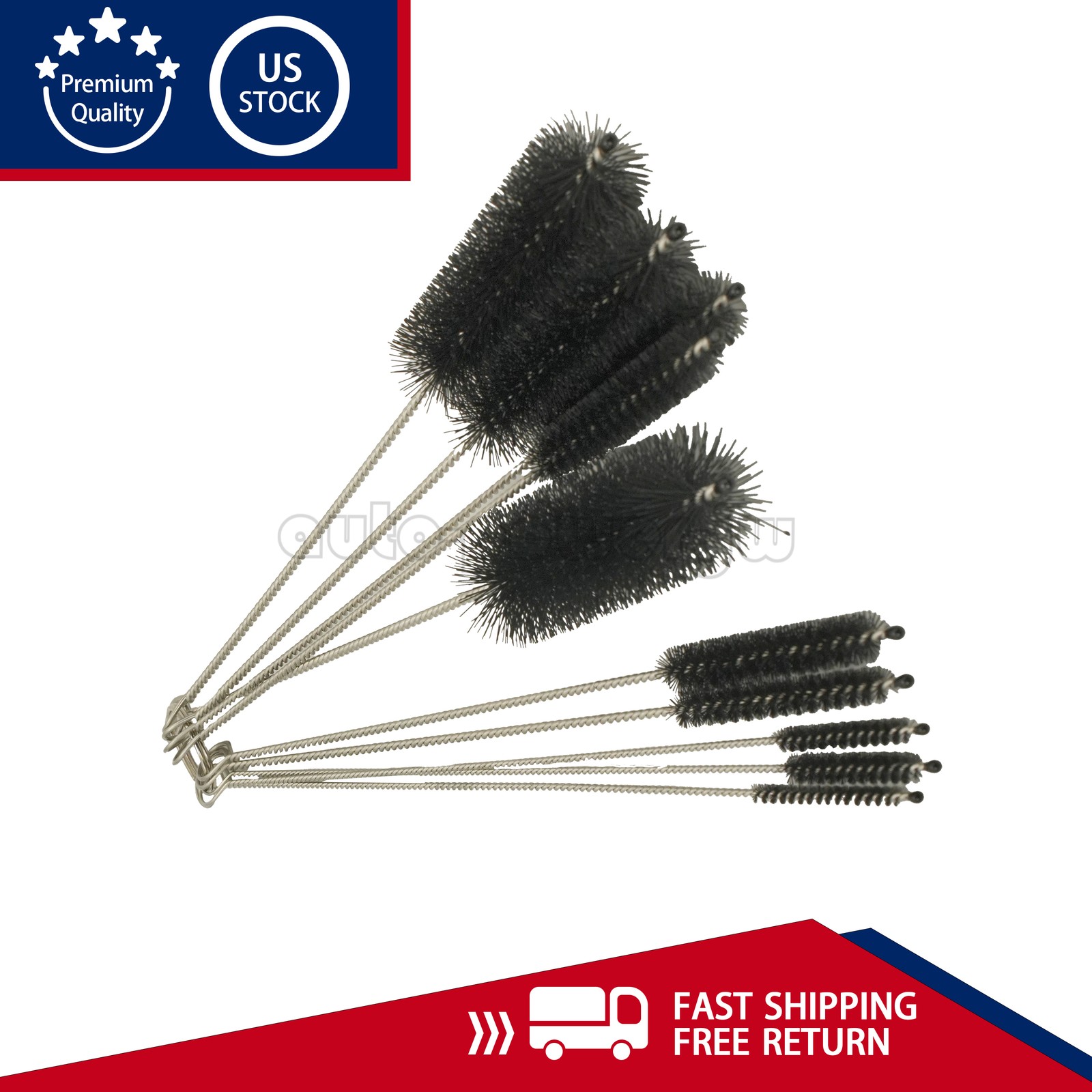 NEW 10PCS Set Nylon Straw Brush Cleaner Bottle Tube Pipe Small Long Cleaning US