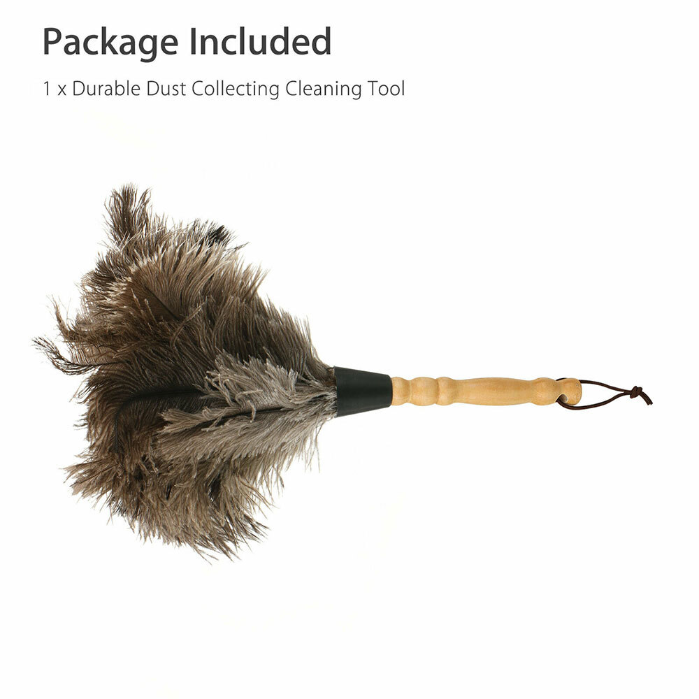13inch Ostrich Feather Duster Durable Dust collecting Cleaning Tool In Wool Shop