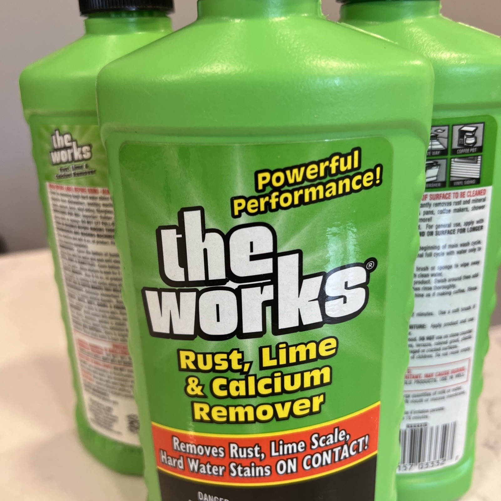 3X The Works Rust Lime Calcium Remover 13.5 FL OZ New Sealed Hard Water