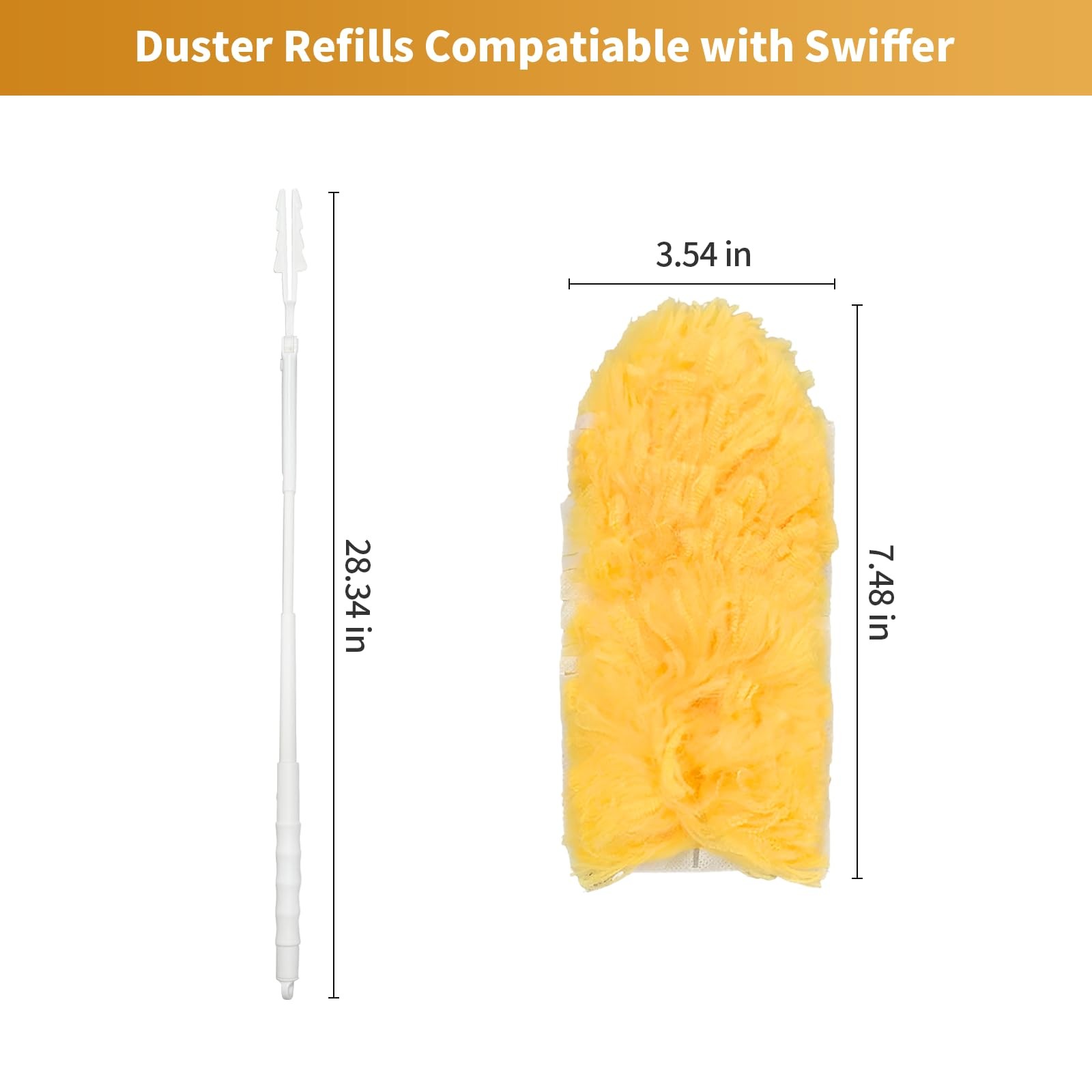 50 Pack Duster Refill with 1 Extendable Handle, 360 Heavy Duty Duster Kit wit…