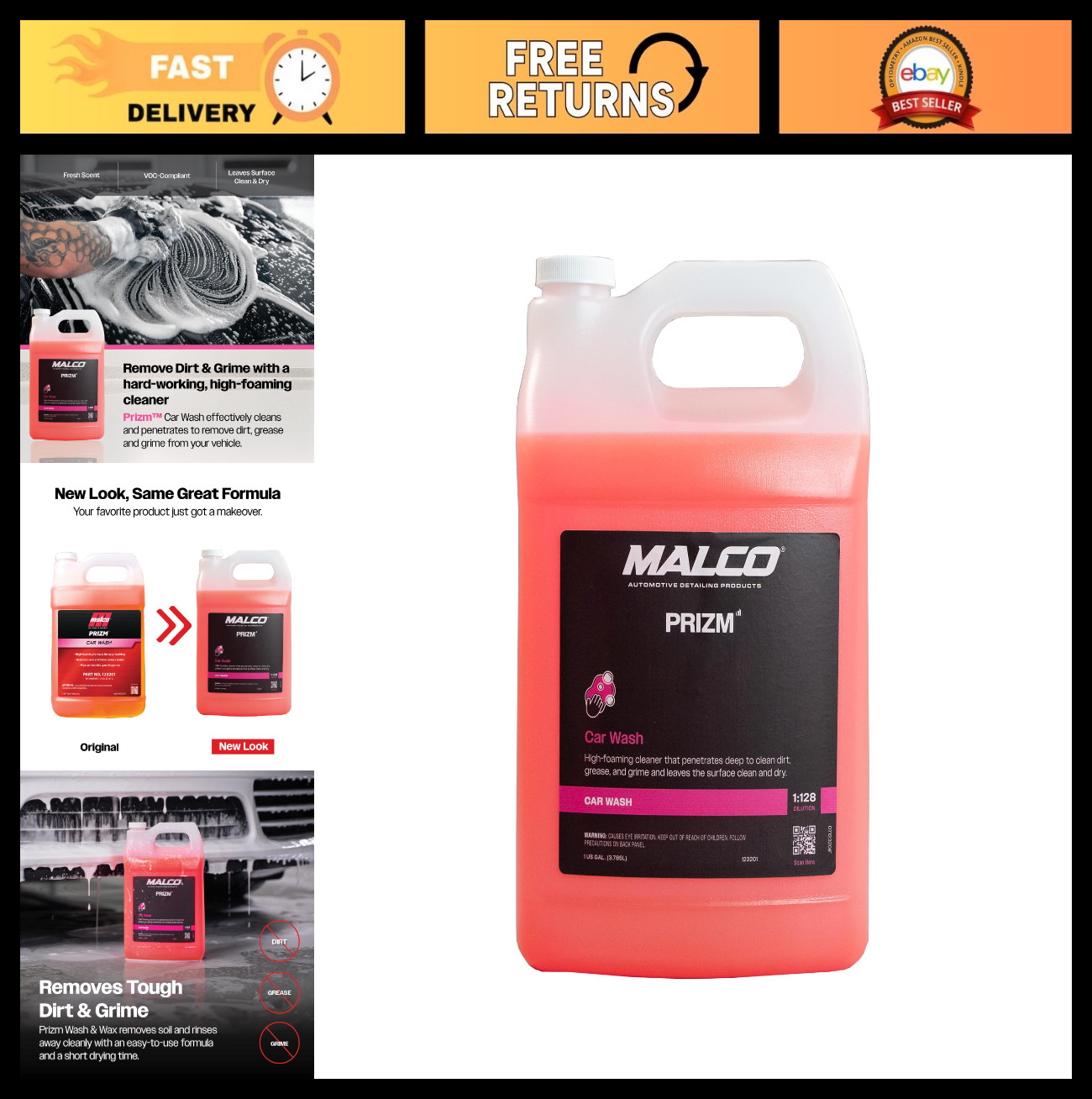 High-Foaming Car Wash Cleaner – 1 Gallon, Removes Dirt & Grime, Excellent Value