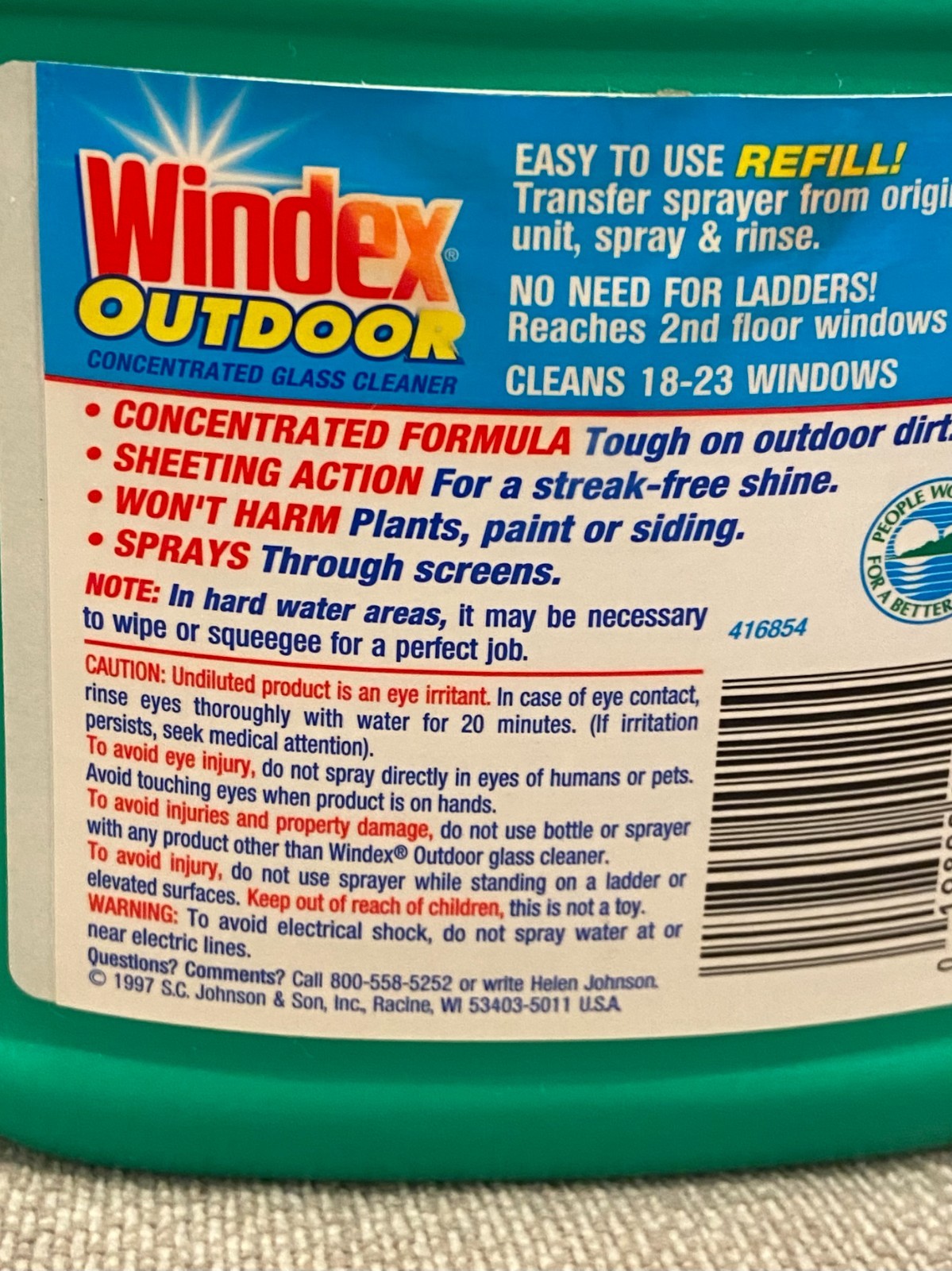 2 Bottles NEW Windex Outdoor Concentrated Glass Cleaner 32 fl oz (64 oz total)