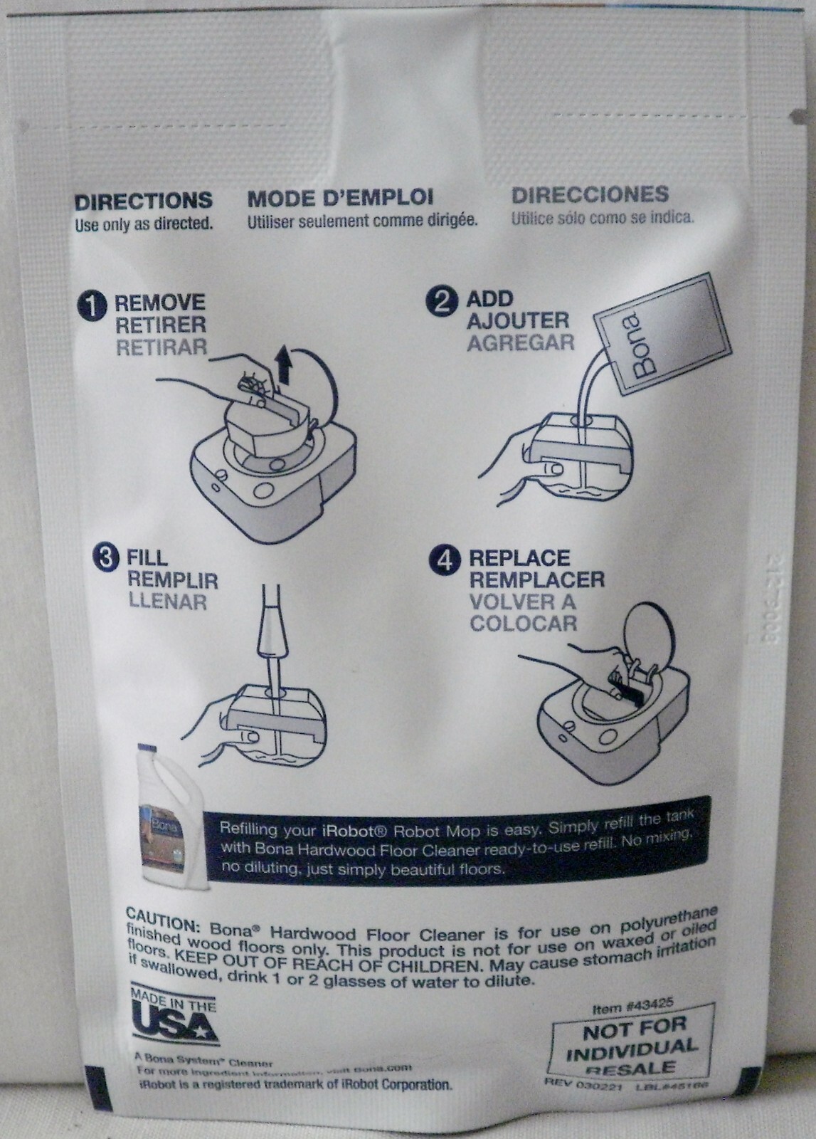 iRobot Mops Cleaning Agent Bona Hard Floor Cleaner Bona Hard Surface Floor Clean