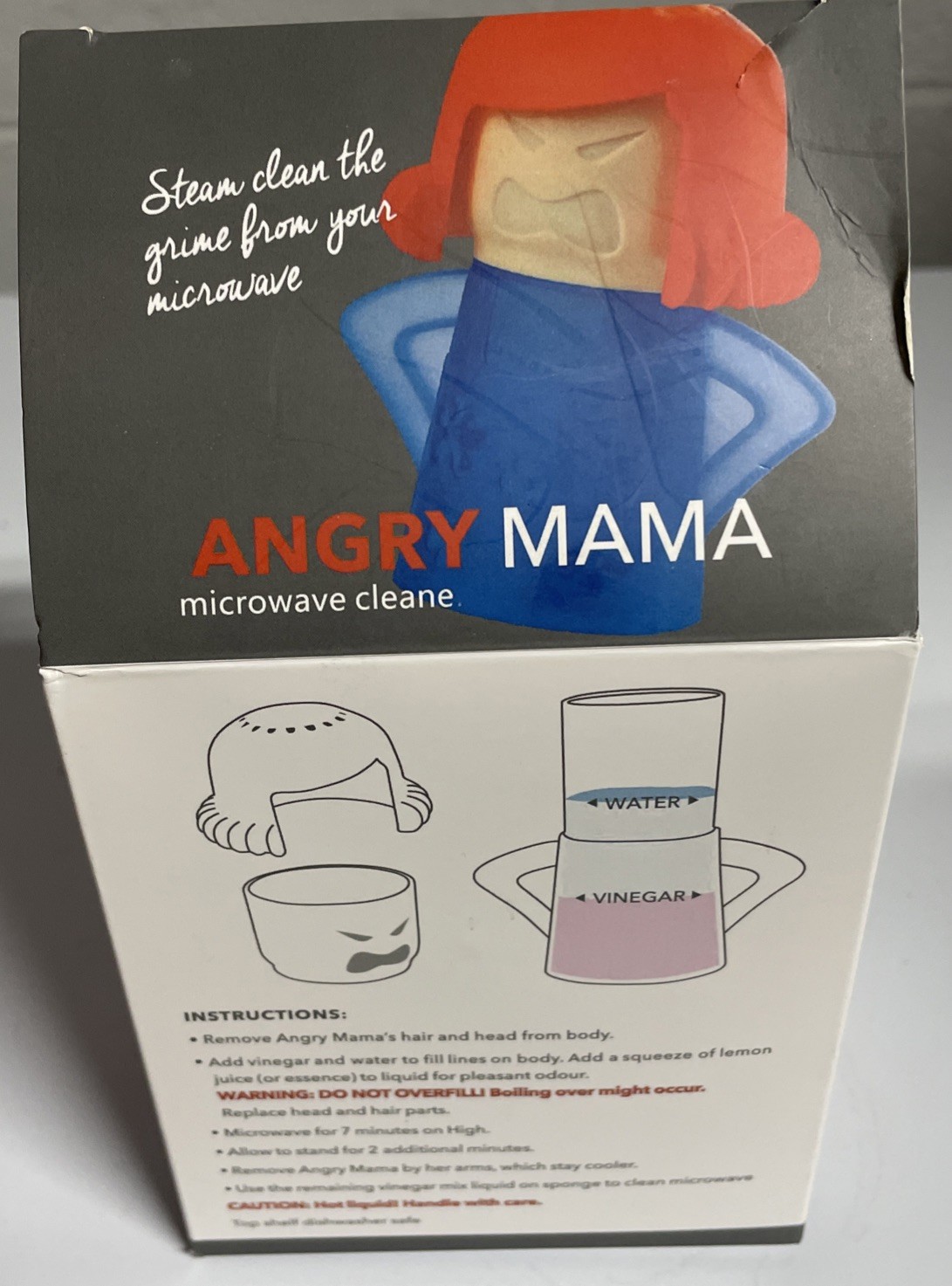 5″ Pink Angry Mama Microwave Steam Cleaner Easy Fast & Fun Vinegar Cleaning Tool