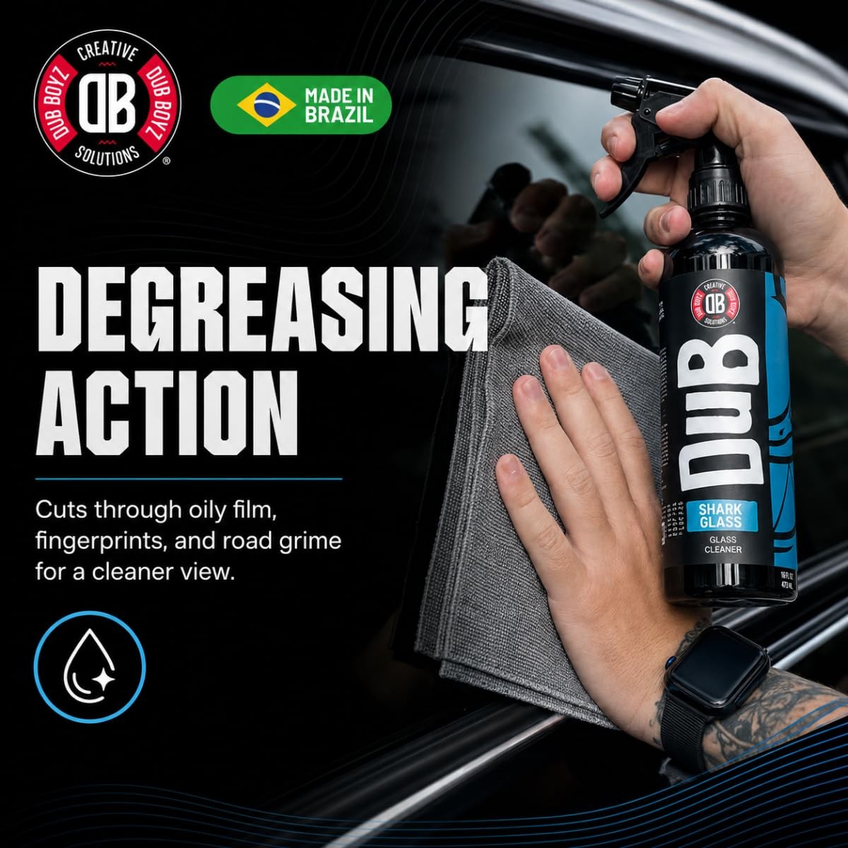 Glass Cleaner Spray for Cars – 16oz Streak-Auto & Home Window Cleaner, Ammoni…