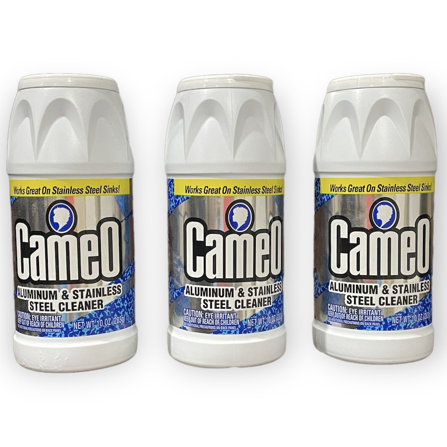 Original Pre Brillo Cameo Aluminum & Stainless Steel Cleaner Lot 3 Church Dwight