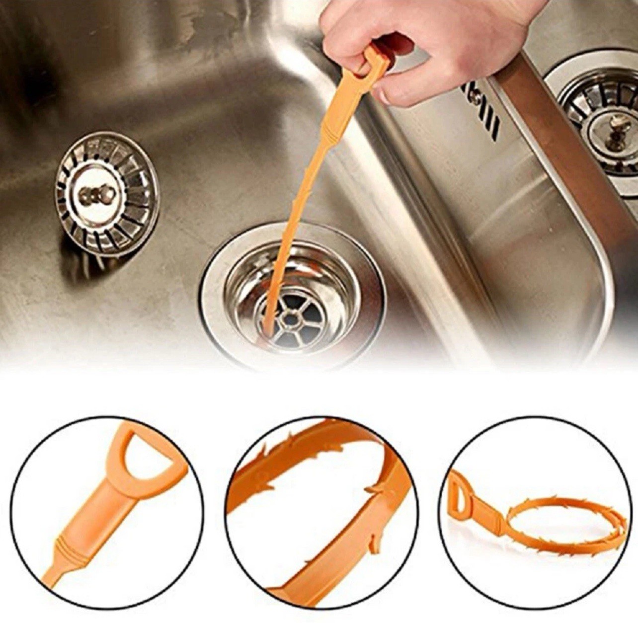 6 Pcs 25″ Hair Drain Cleaner Tool – Snake Clog Remover for Sink, Tub & Shower
