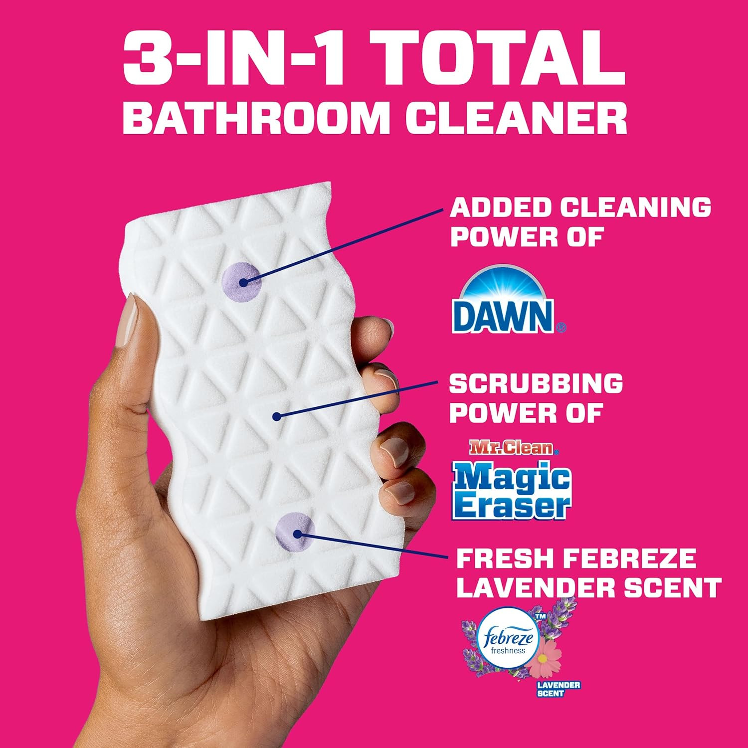 Mr. Clean Magic Eraser Sponge, Bathroom Cleaner, Shower Cleaner, Tub Cleaner, So