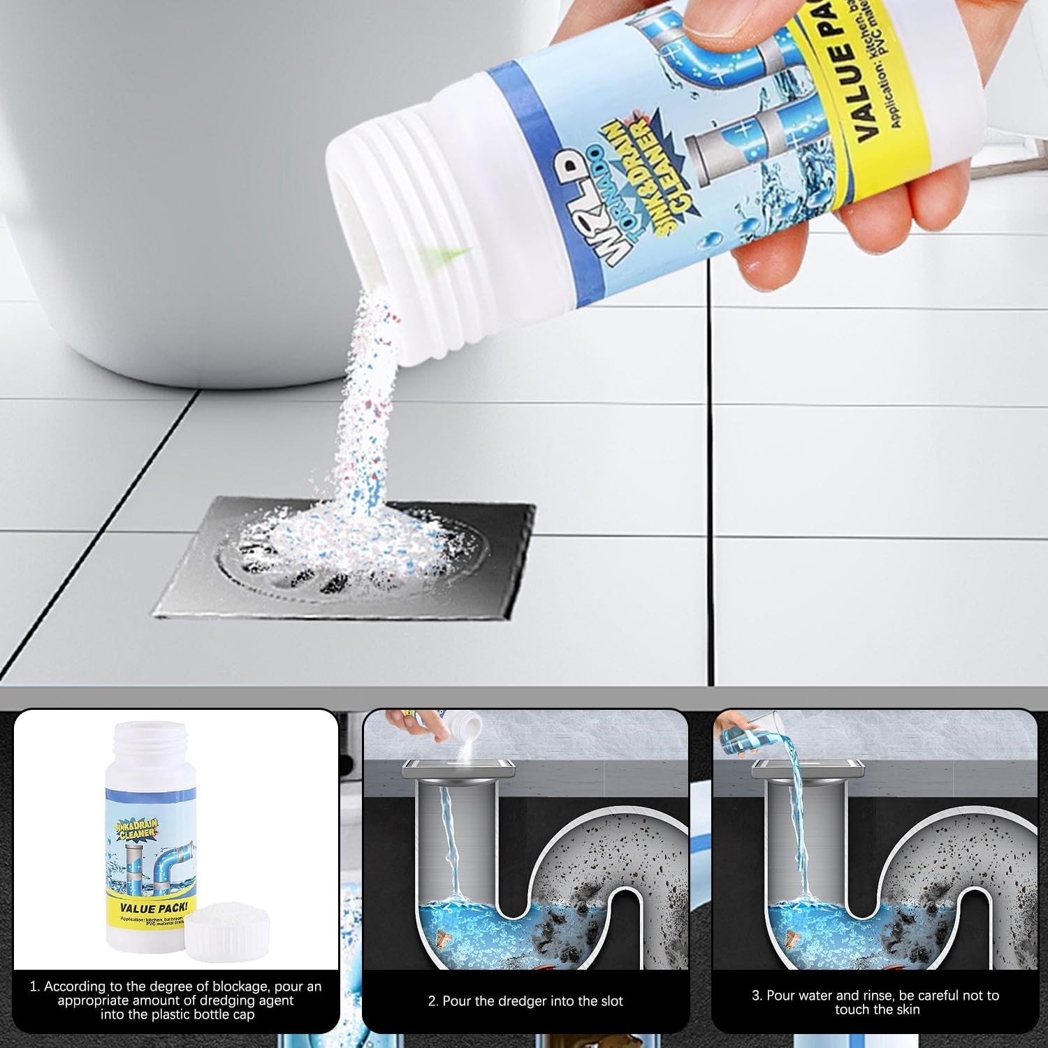 Wild Tornado Fast Foaming Sink and Drain Cleaner for Kitchen & Pipes – Foam Clea